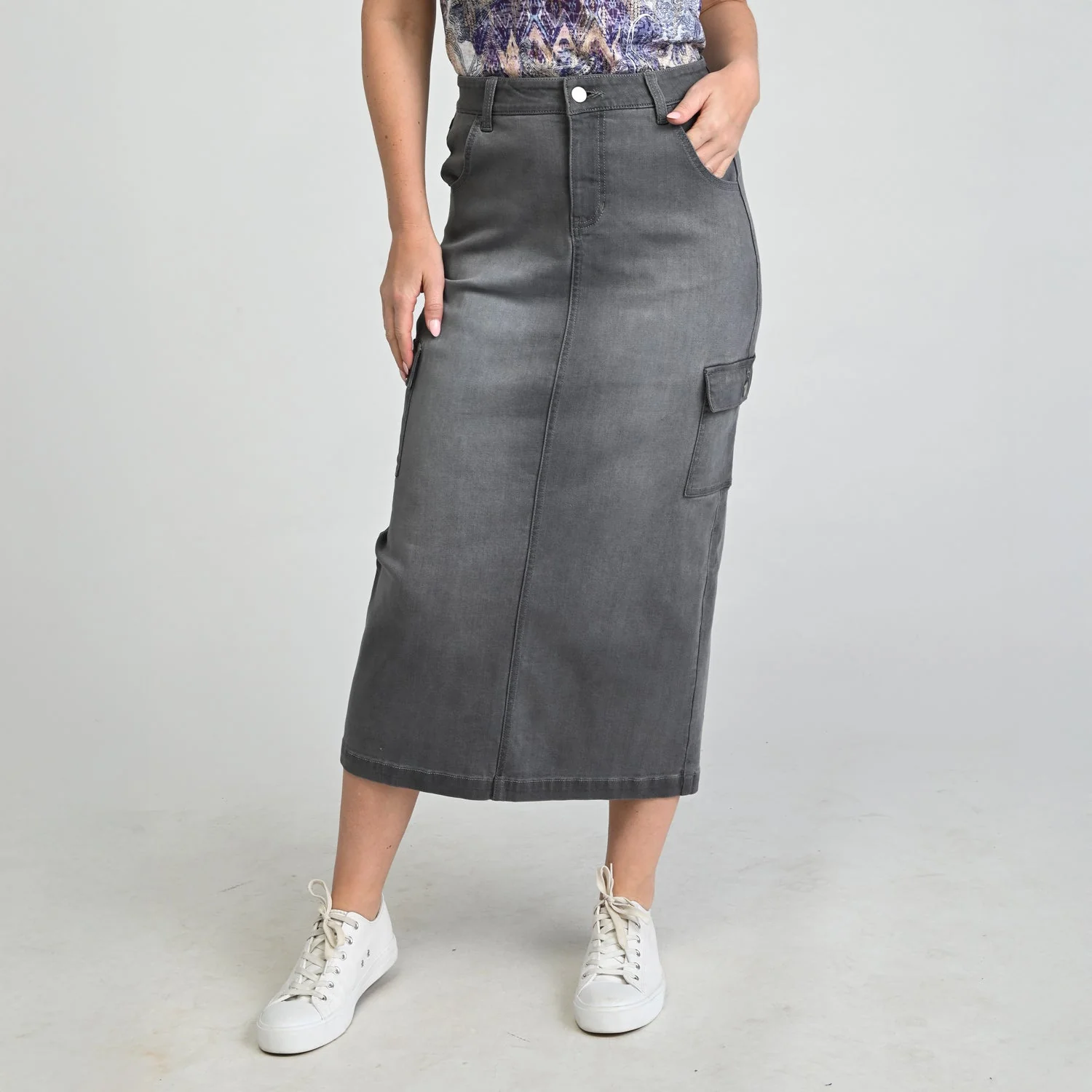 Christopher & Banks Denim Cargo Skirt - Image 3