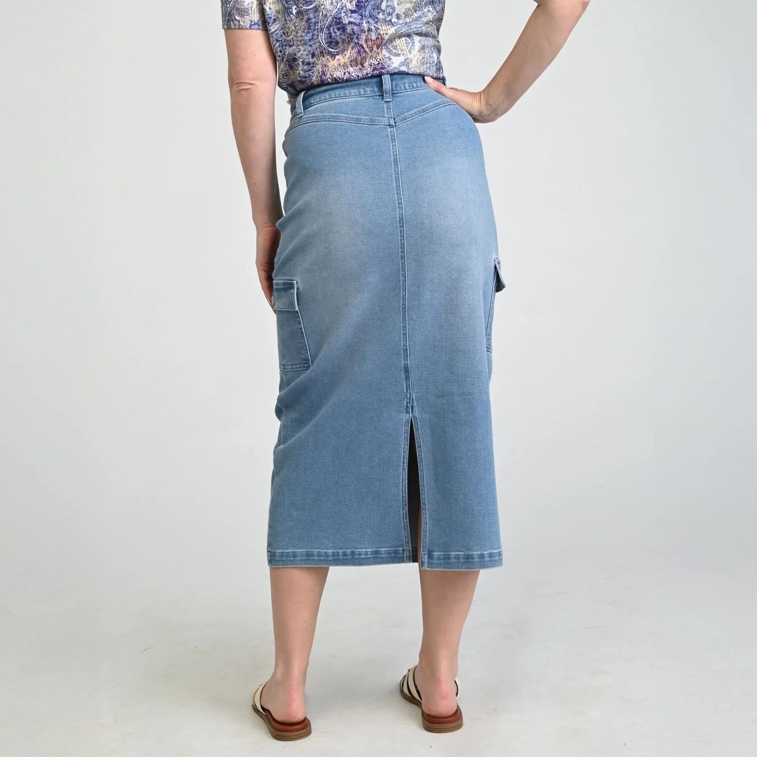 Christopher & Banks Denim Cargo Skirt - Image 4
