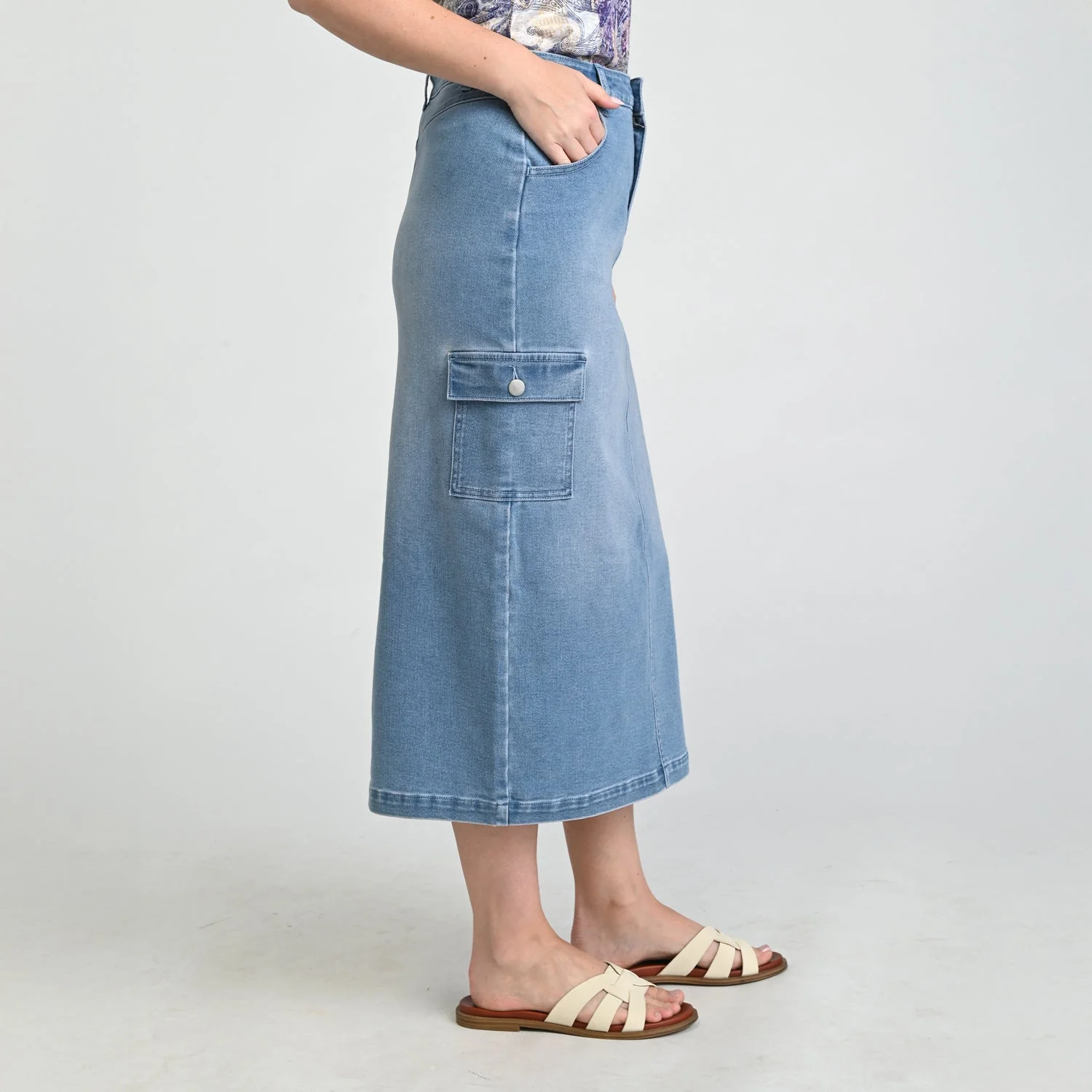Christopher & Banks Denim Cargo Skirt - Image 5