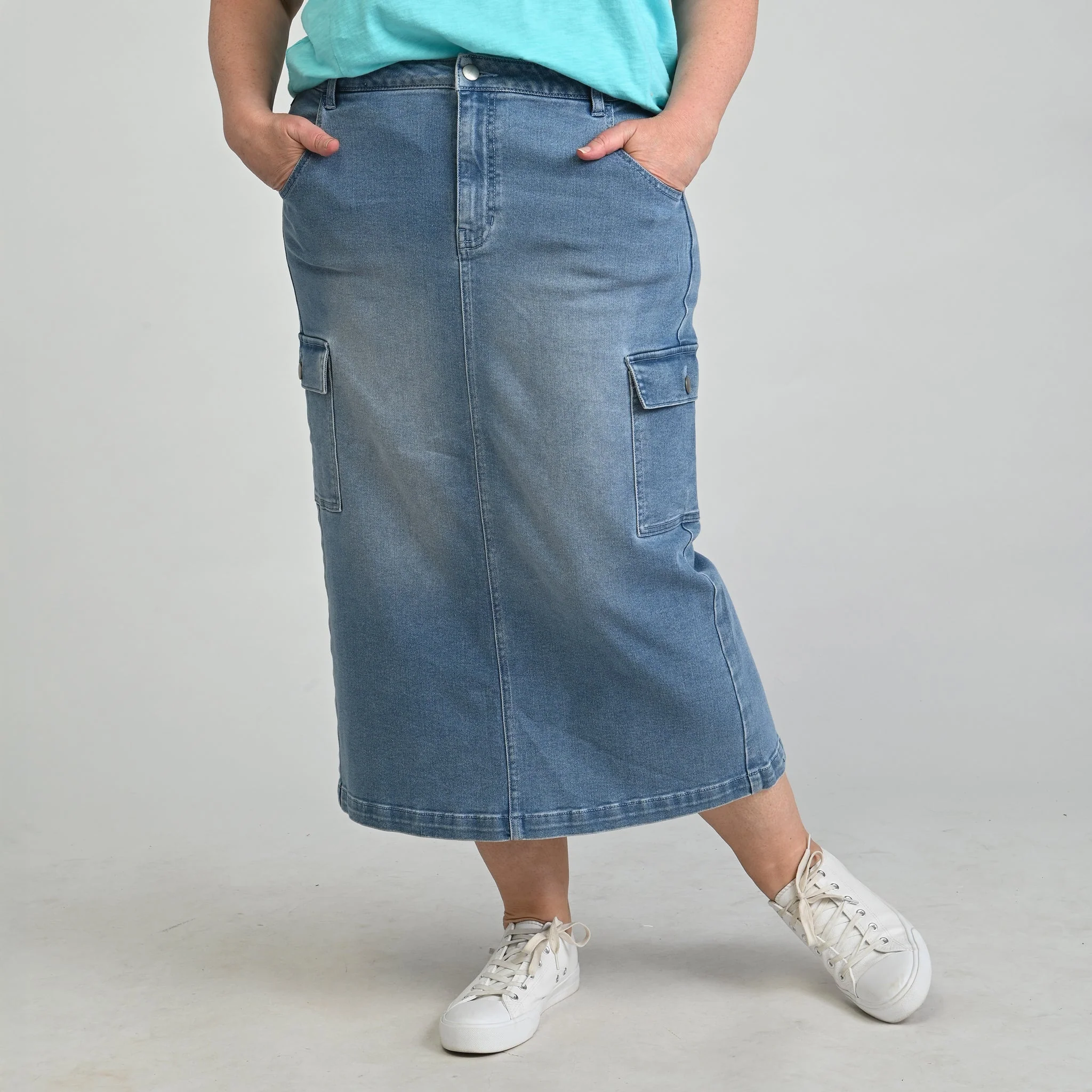 Christopher & Banks Denim Cargo Skirt - Image 6