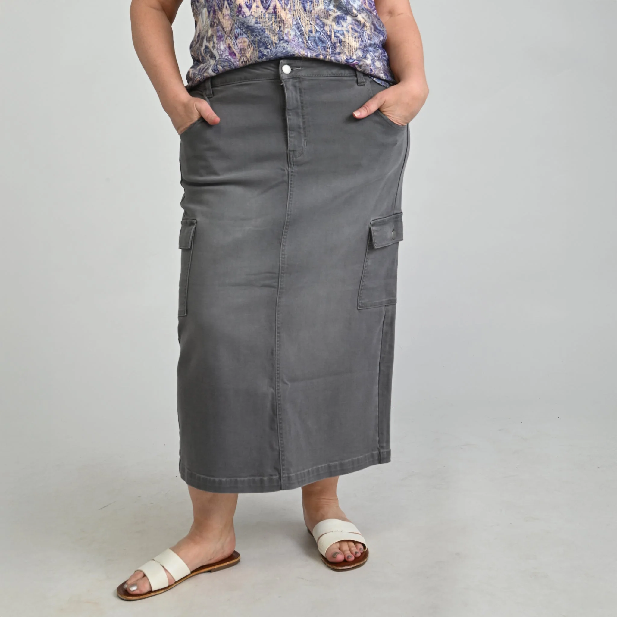 Christopher & Banks Denim Cargo Skirt - Image 7