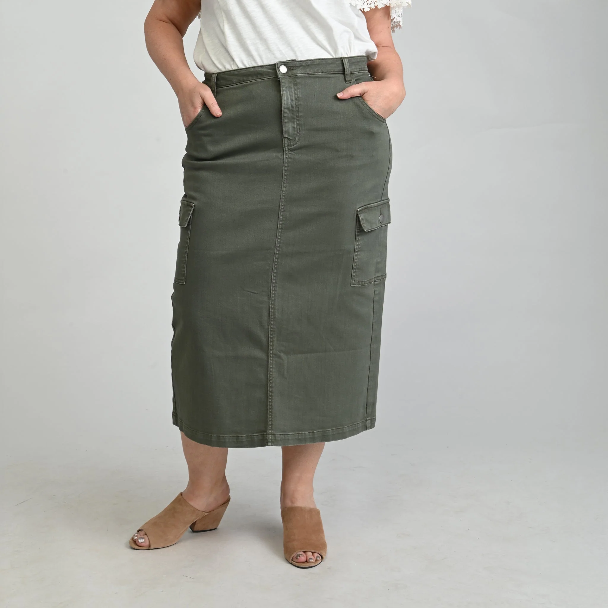 Christopher & Banks Denim Cargo Skirt - Image 8