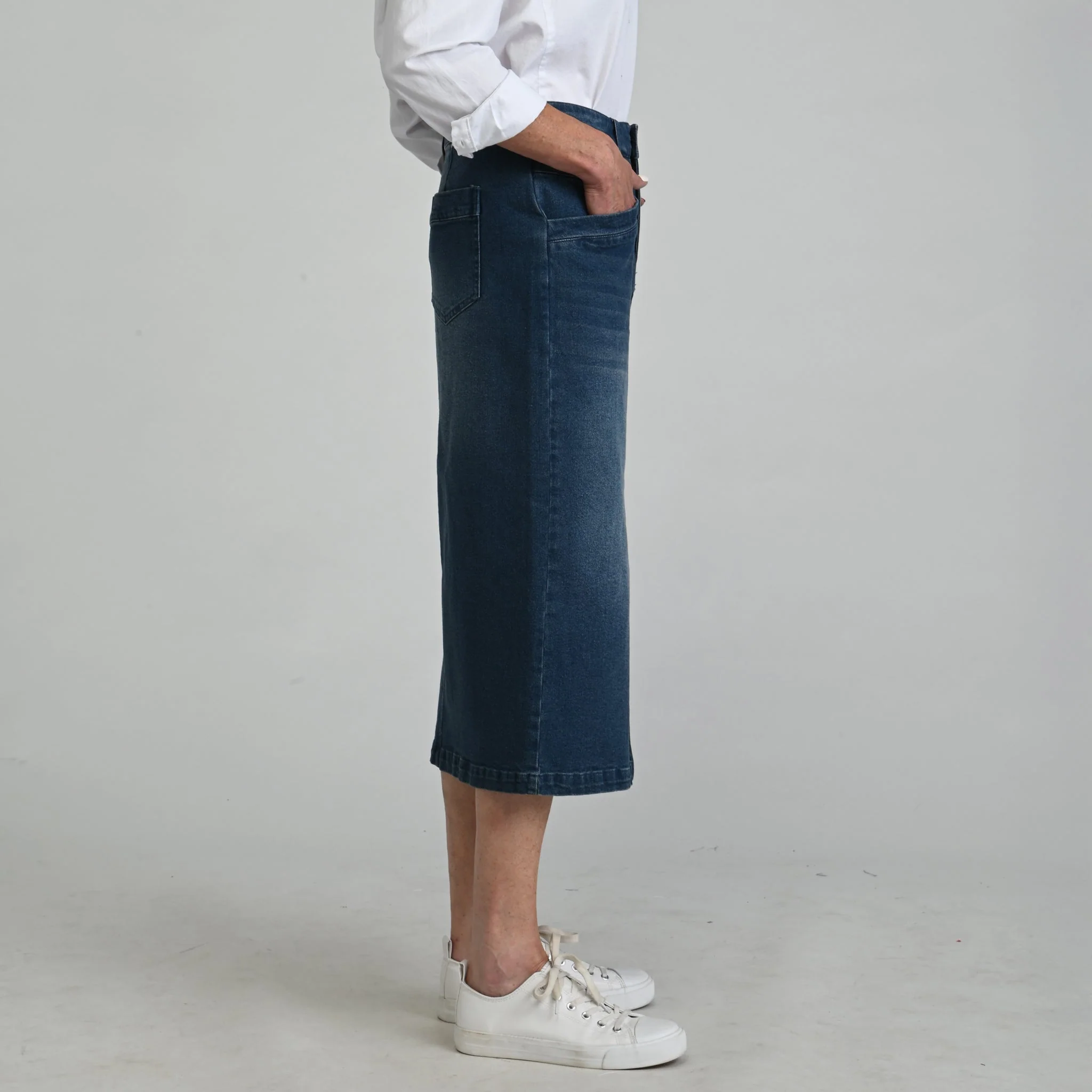 Christopher & Banks Denim Midi Skirt - Image 4