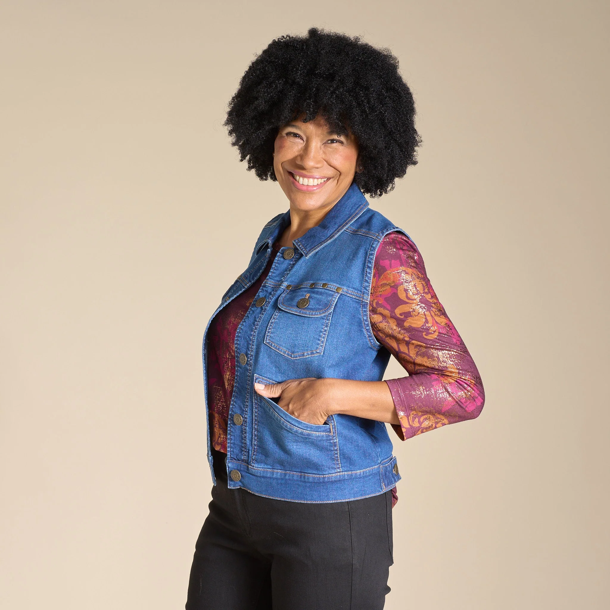 Christopher & Banks Denim Vest - Image 3
