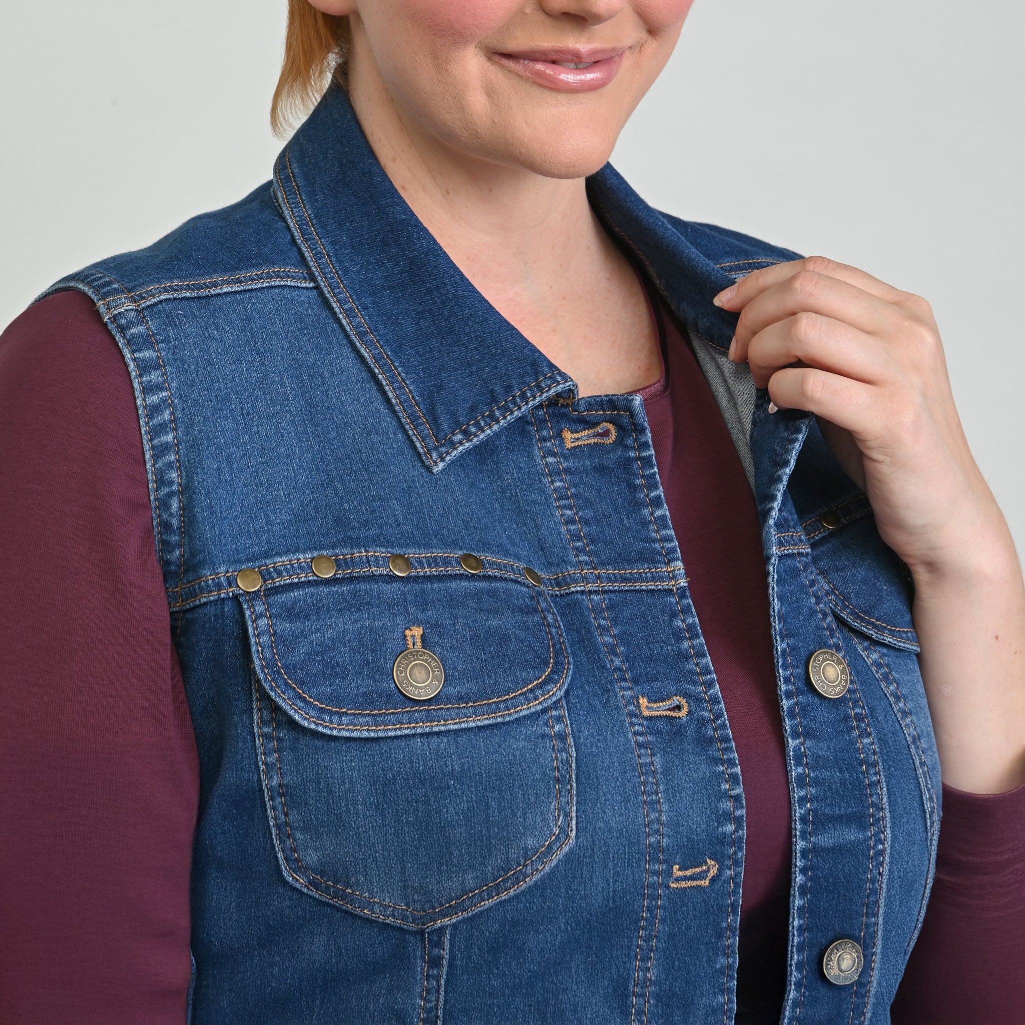 Christopher & Banks Denim Vest - Image 7