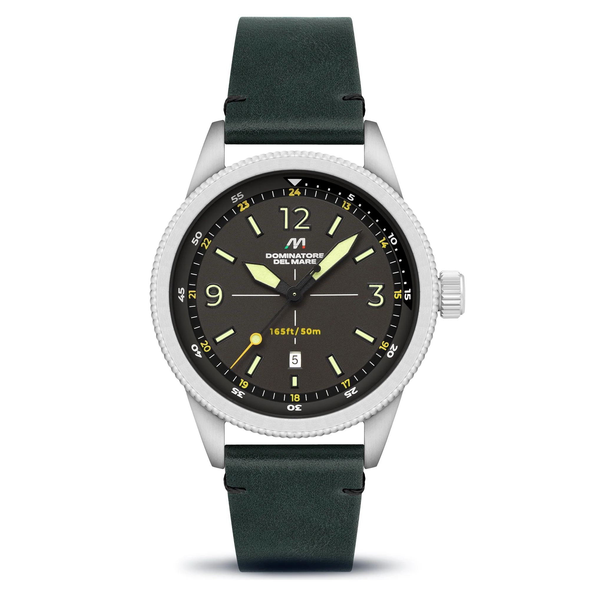 Dominatore Del Mare Men's 42mm Aviatore Quartz Leather Strap Watch - Image 2