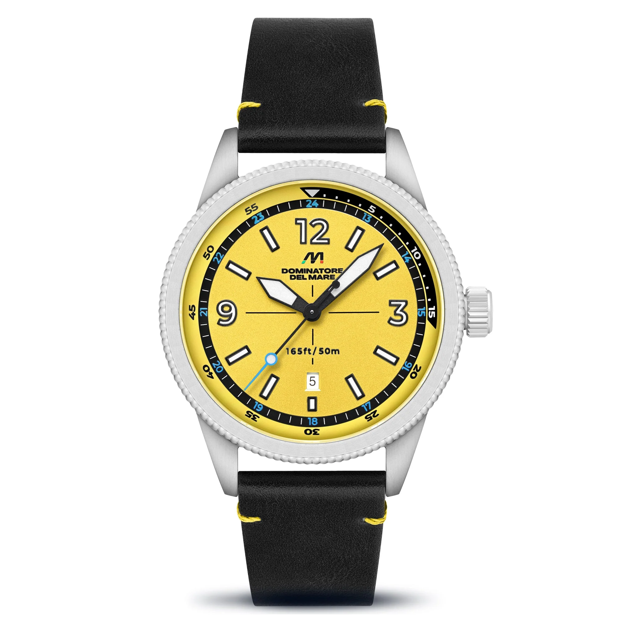 Dominatore Del Mare Men's 42mm Aviatore Quartz Leather Strap Watch - Image 3