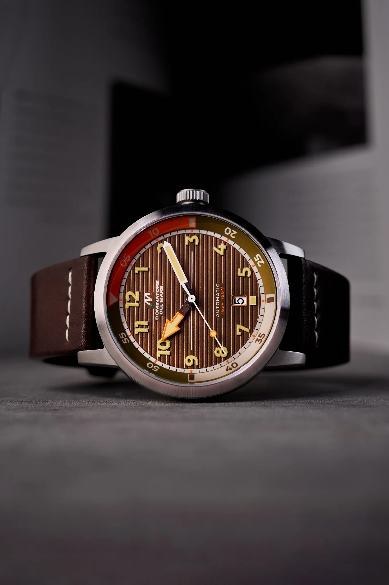 Dominatore Del Mare Men's 44mm Camogli Automatic Leather Strap Watch - Image 10