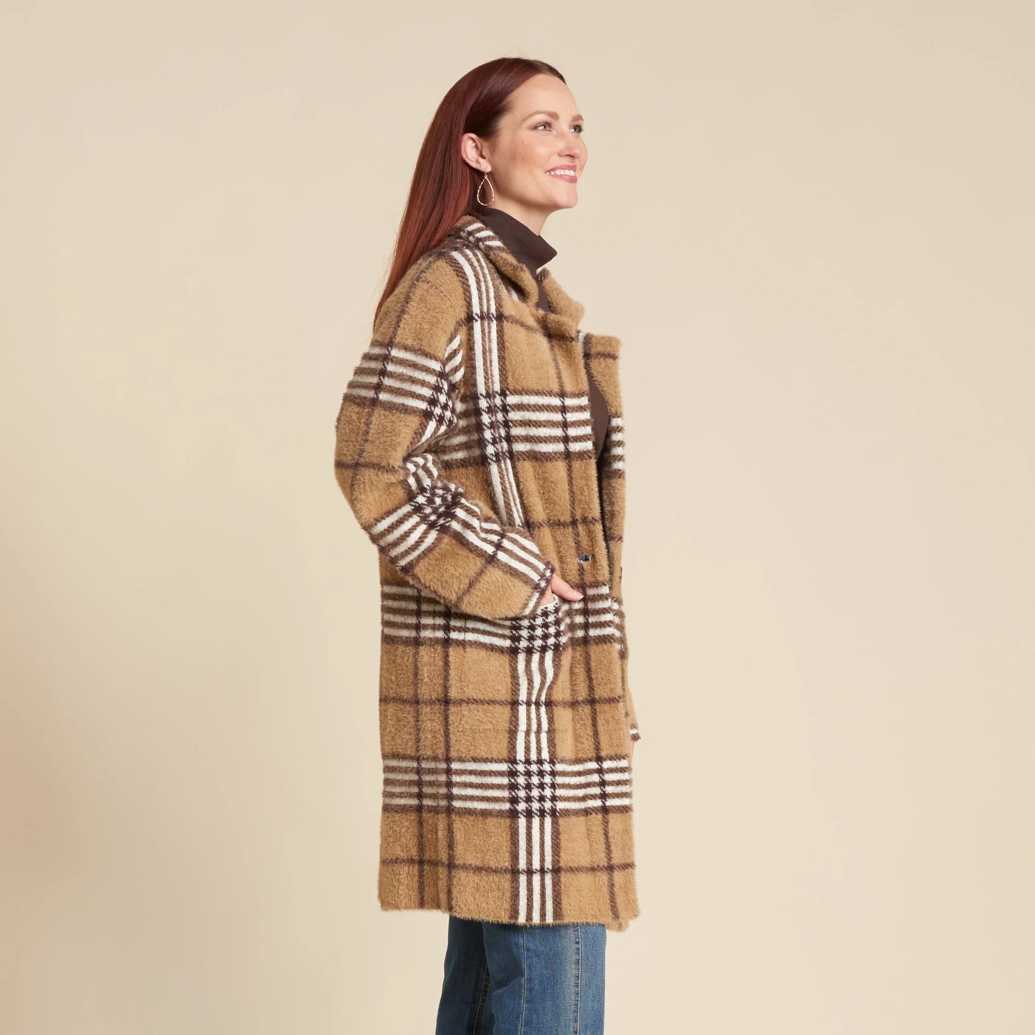 Christopher & Banks Double Knit Plaid Coatigan - Image 3