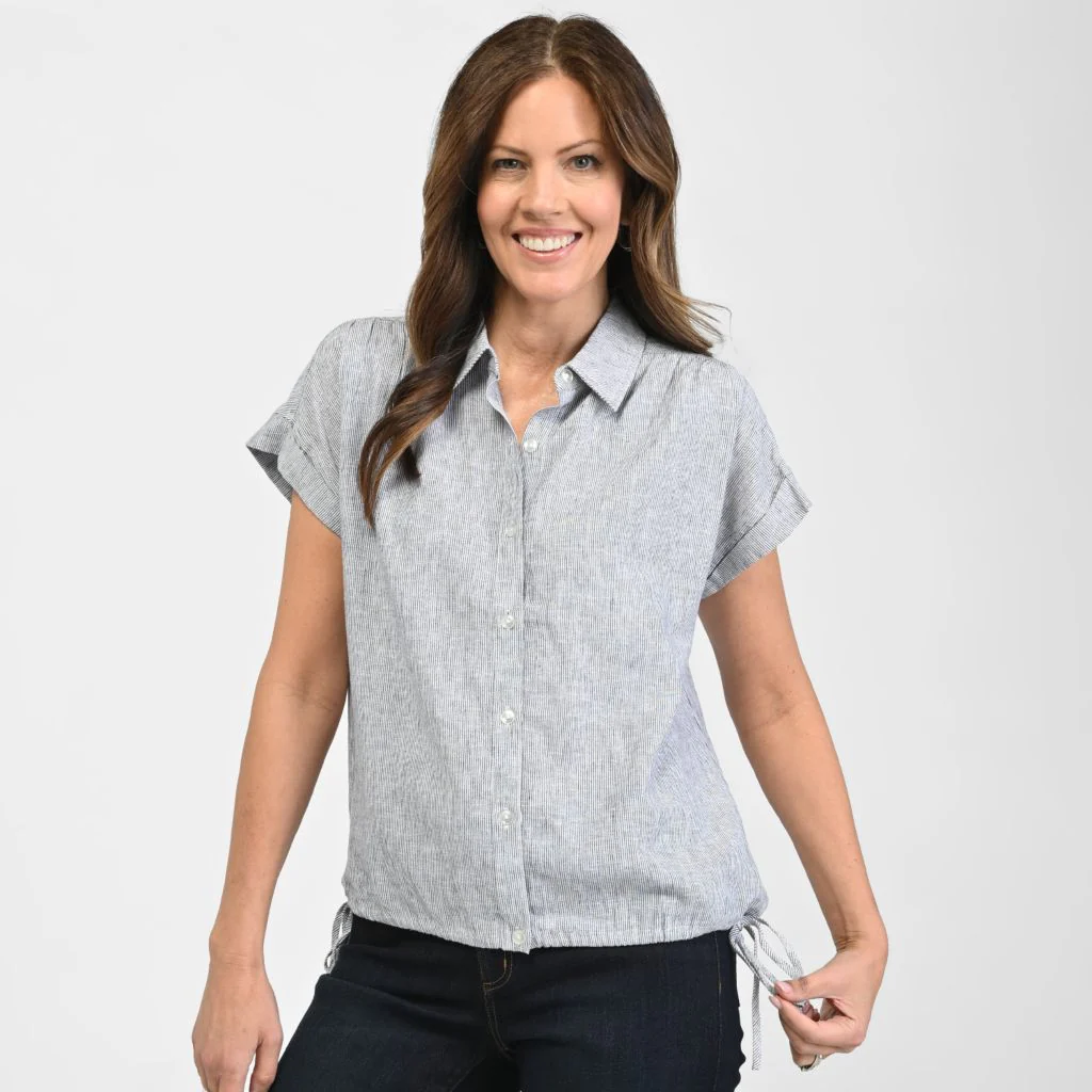 Christopher & Banks Drawstring Waist Short Sleeve Shirt - Image 3