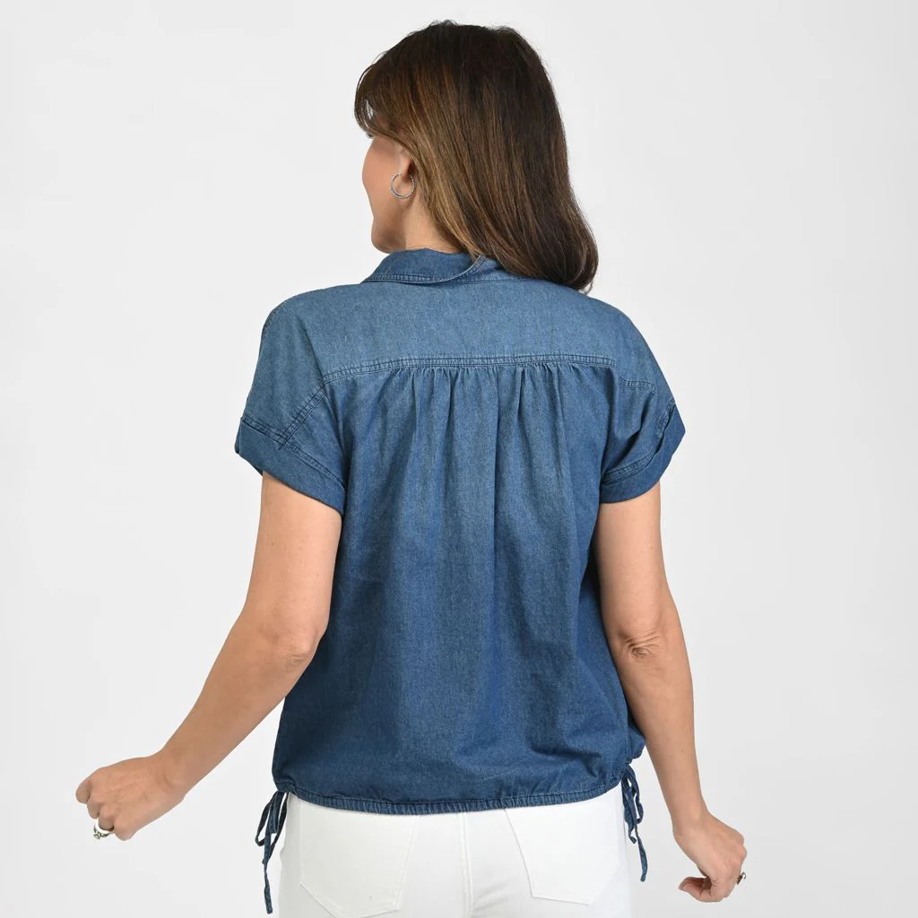 Christopher & Banks Drawstring Waist Short Sleeve Shirt - Image 4