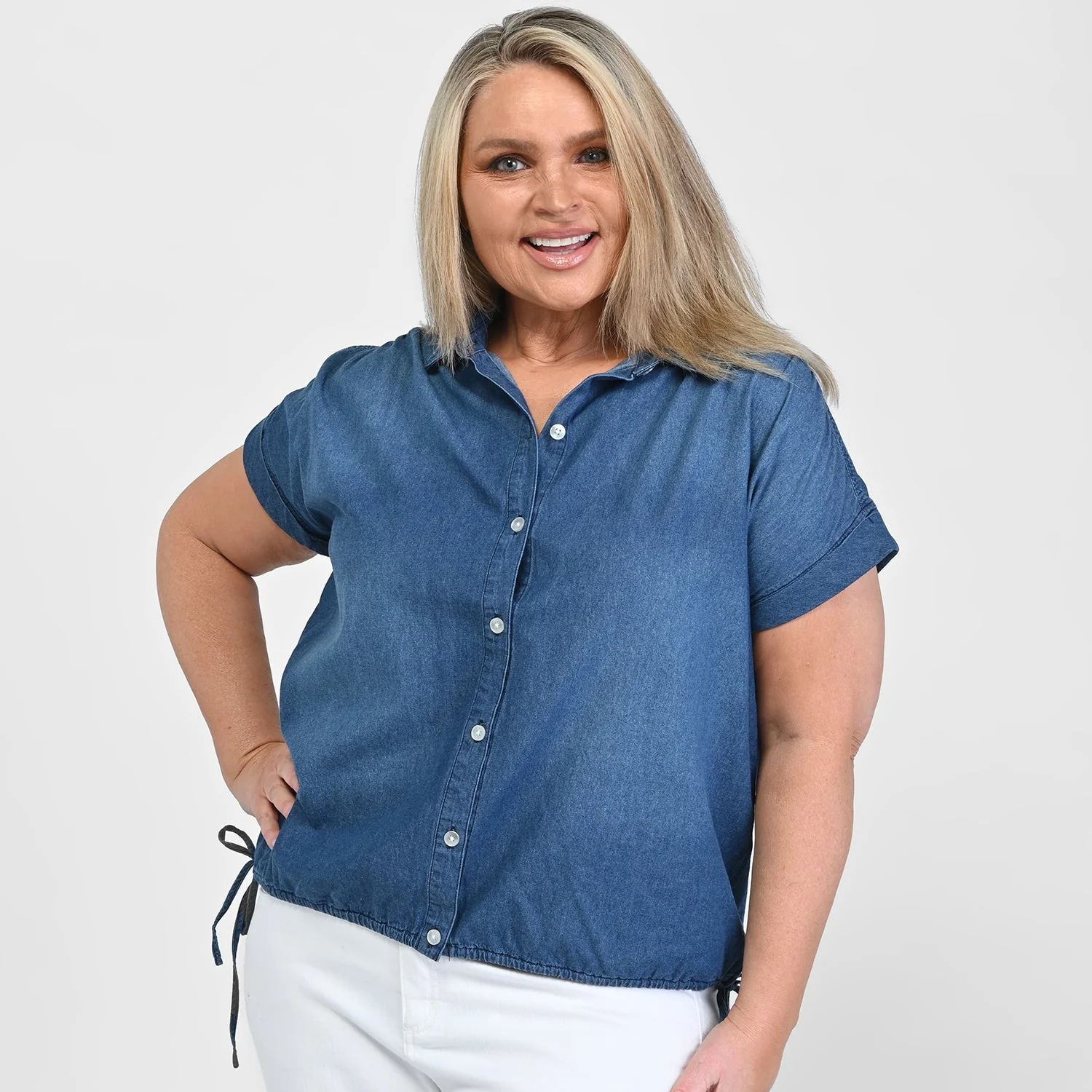 Christopher & Banks Drawstring Waist Short Sleeve Shirt - Image 7