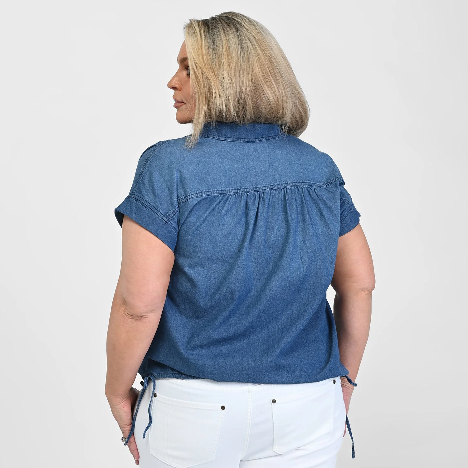 Christopher & Banks Drawstring Waist Short Sleeve Shirt - Image 9