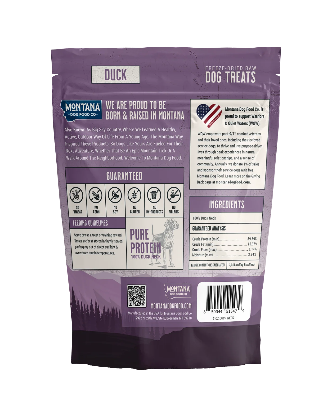 Montana Dog Food Co Duck Freeze-Dried Dog Treats 3oz - Image 2