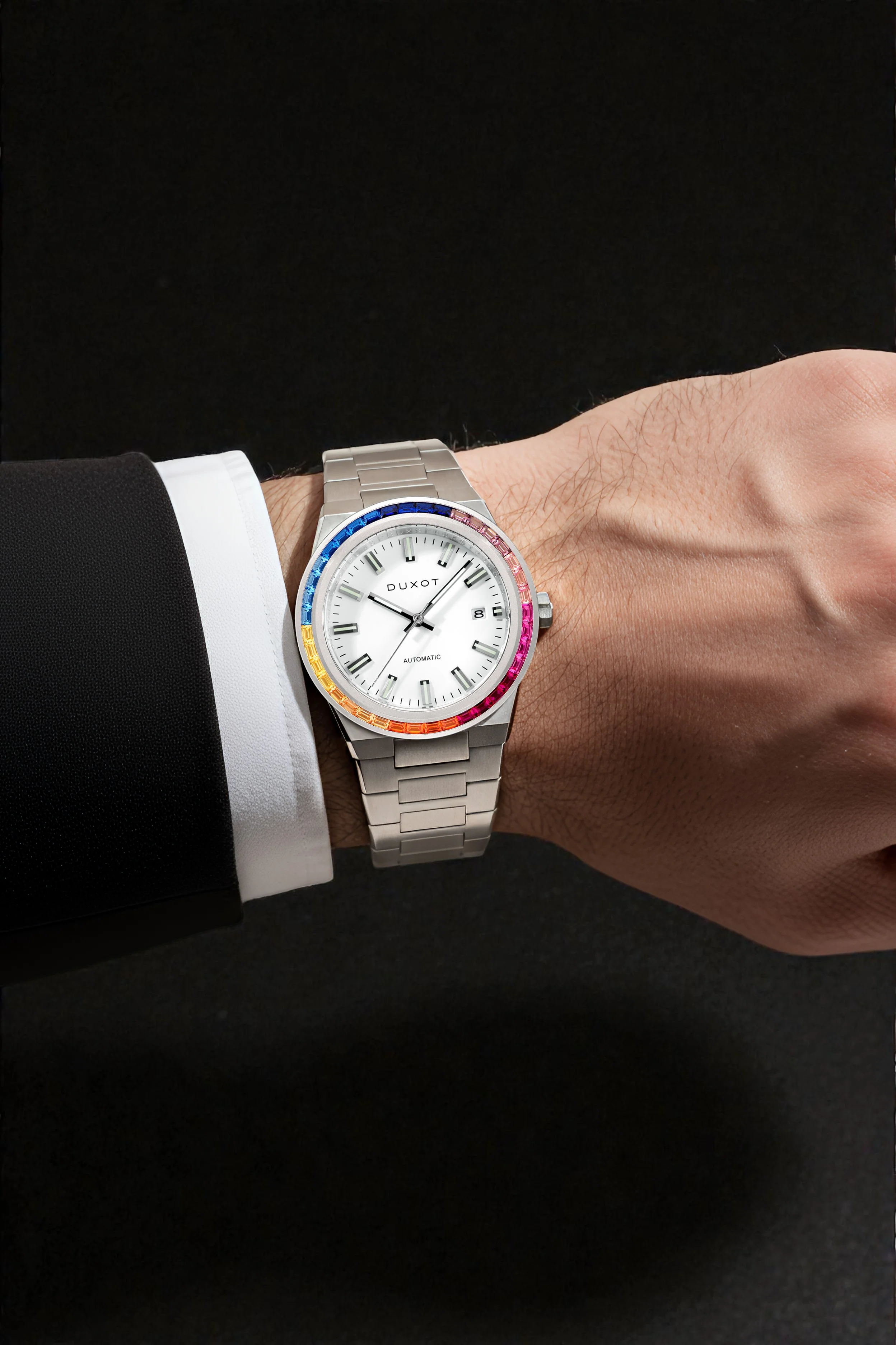 Duxot Men's 38mm Alicante Rainbow Automatic Interchangeable Bezel Bracelet Watch - Image 7