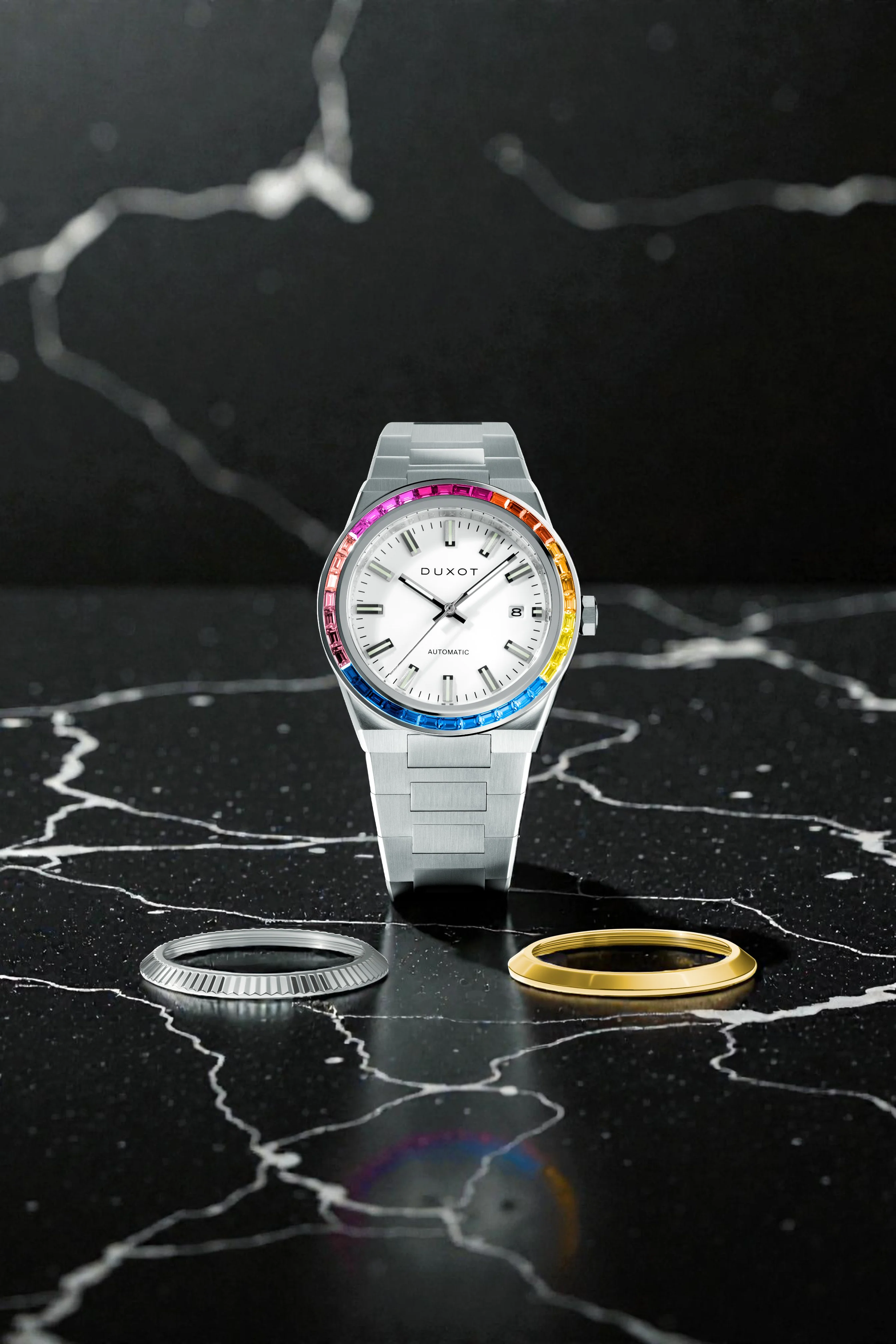 Duxot Men's 38mm Alicante Rainbow Automatic Interchangeable Bezel Bracelet Watch - Image 9
