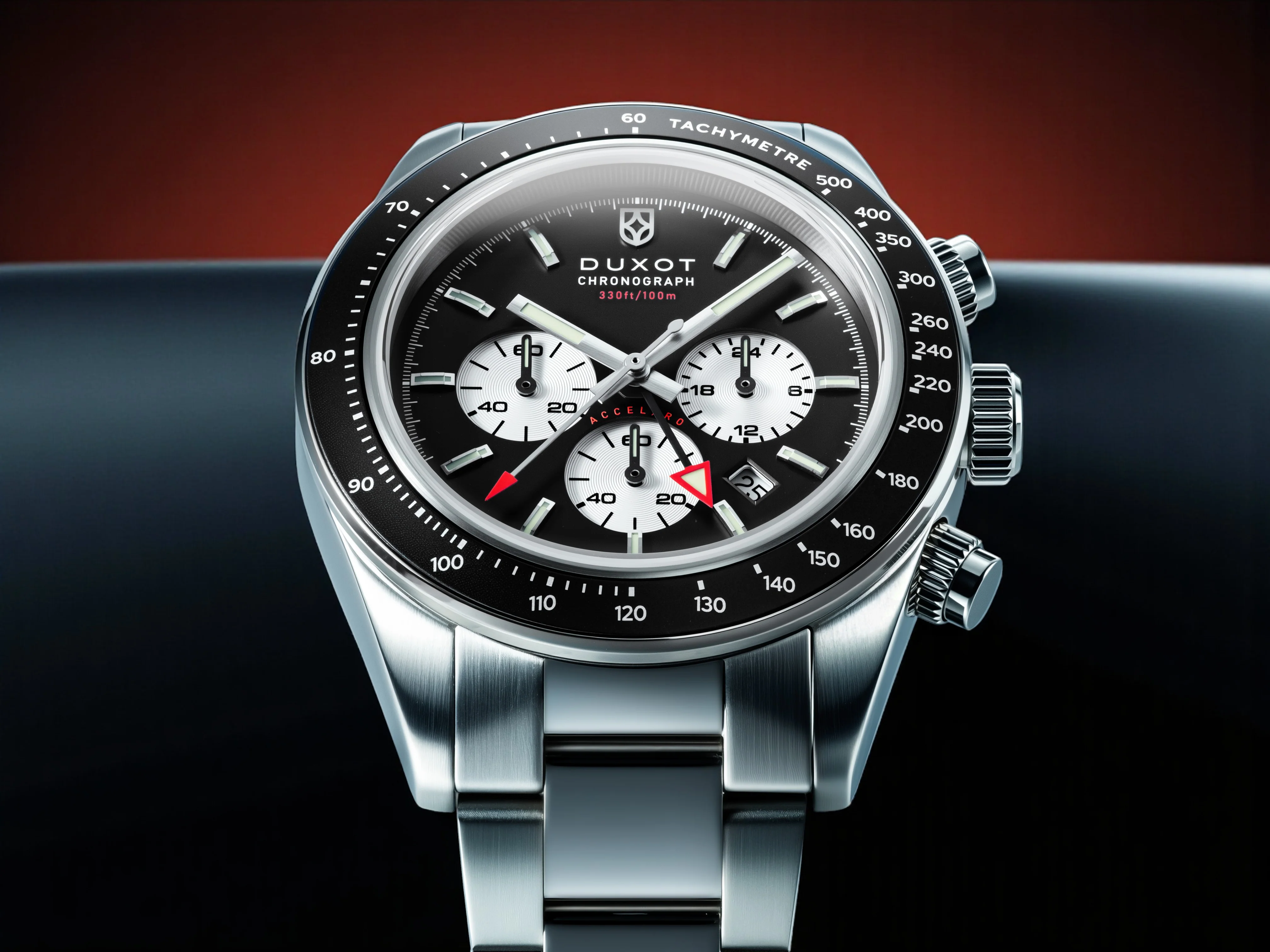 Duxot Men's 39mm Vitesse Quartz Chronograph Dual Time Bracelet Watch - Image 10