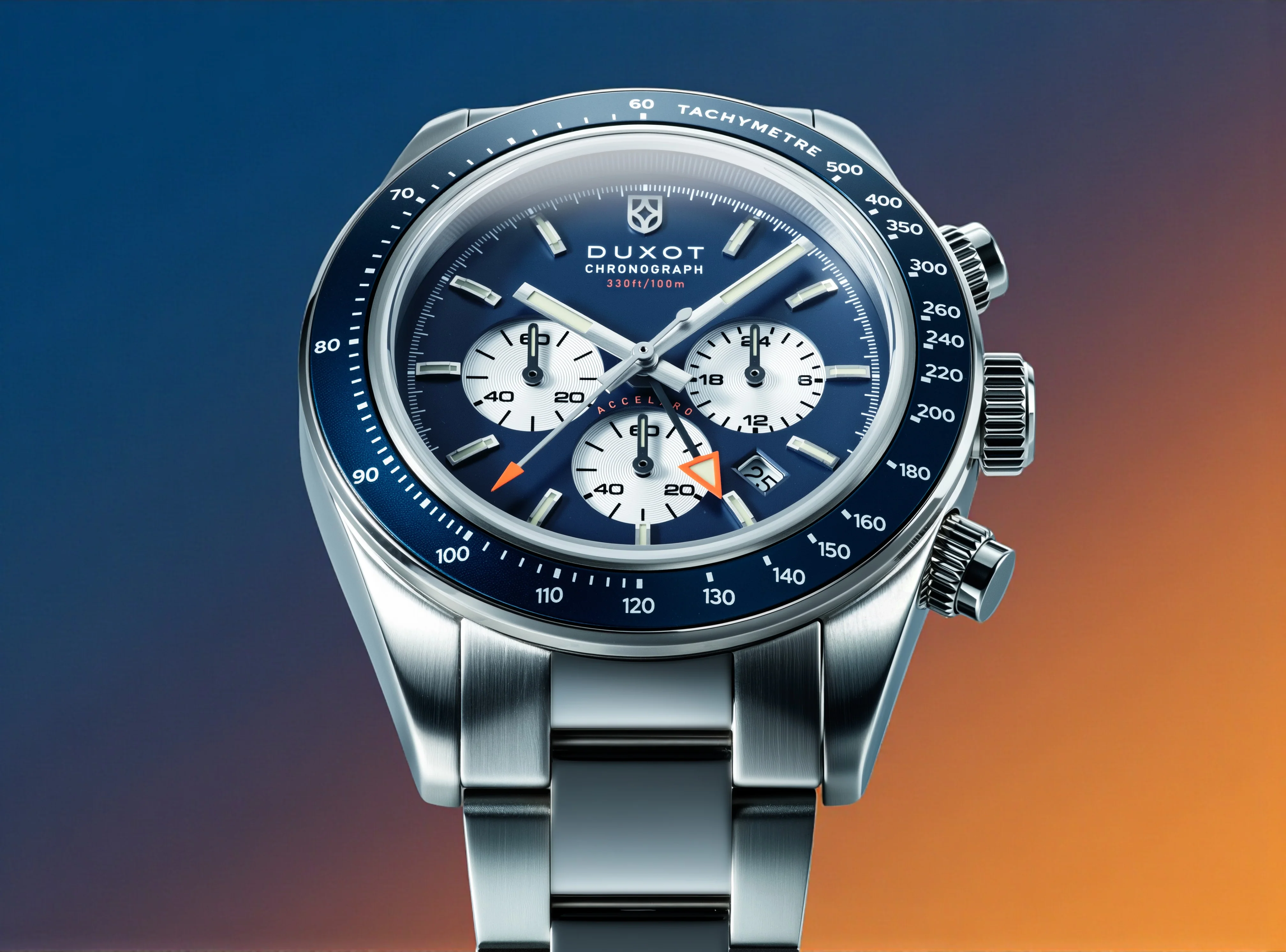 Duxot Men's 39mm Vitesse Quartz Chronograph Dual Time Bracelet Watch - Image 11