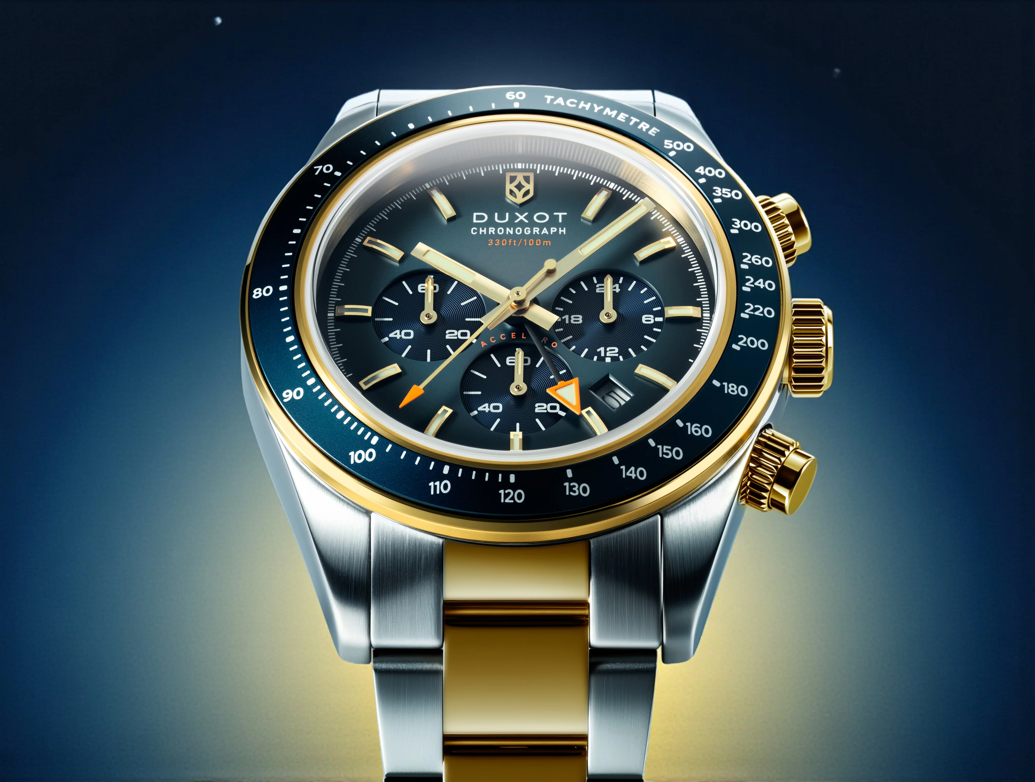 Duxot Men's 39mm Vitesse Quartz Chronograph Dual Time Bracelet Watch - Image 12
