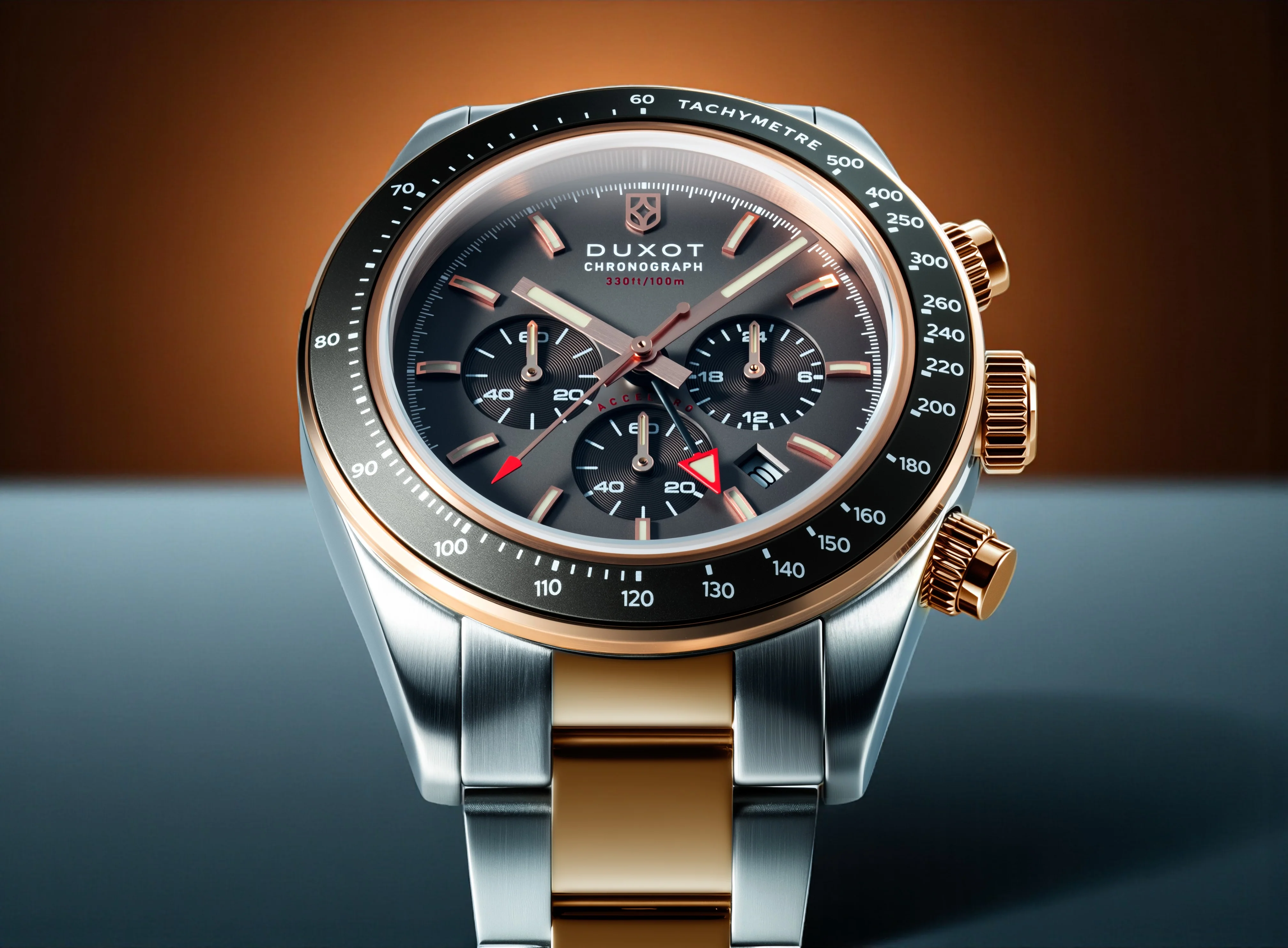 Duxot Men's 39mm Vitesse Quartz Chronograph Dual Time Bracelet Watch - Image 13