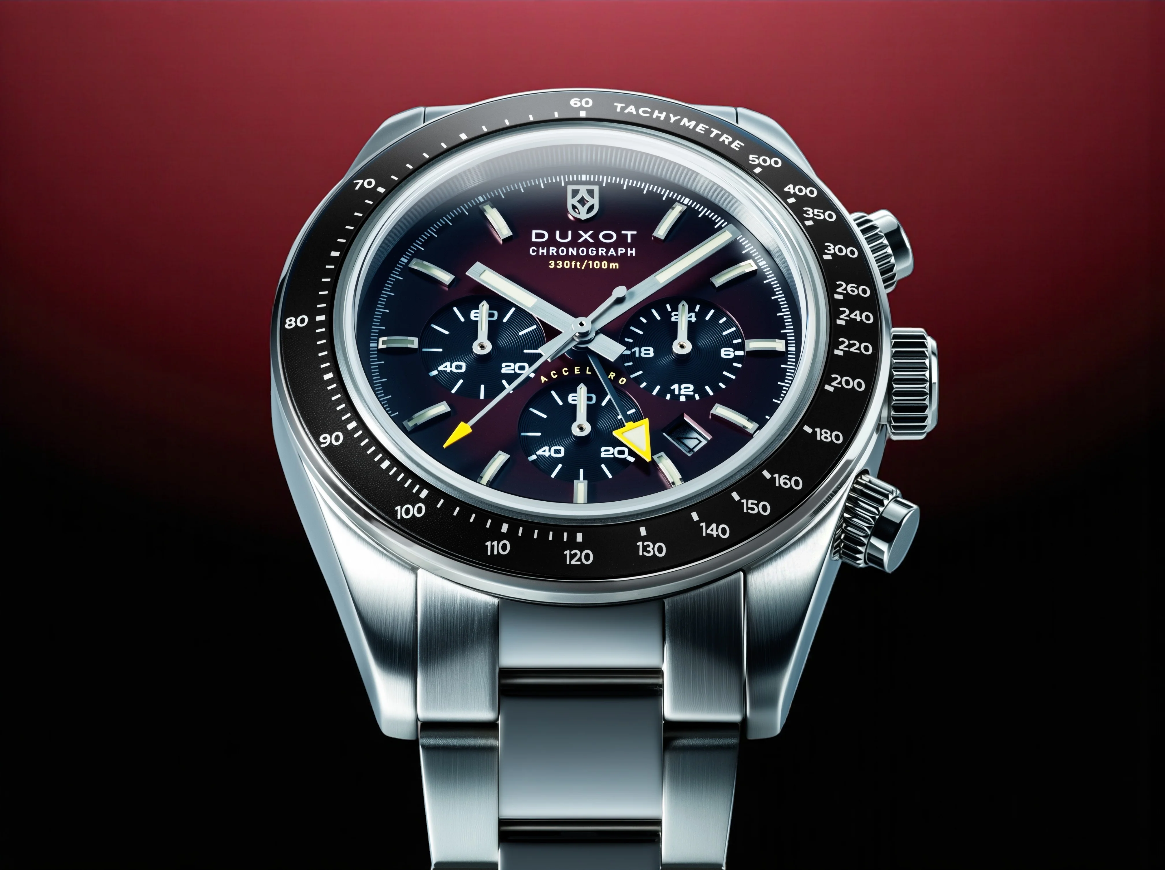 Duxot Men's 39mm Vitesse Quartz Chronograph Dual Time Bracelet Watch - Image 7