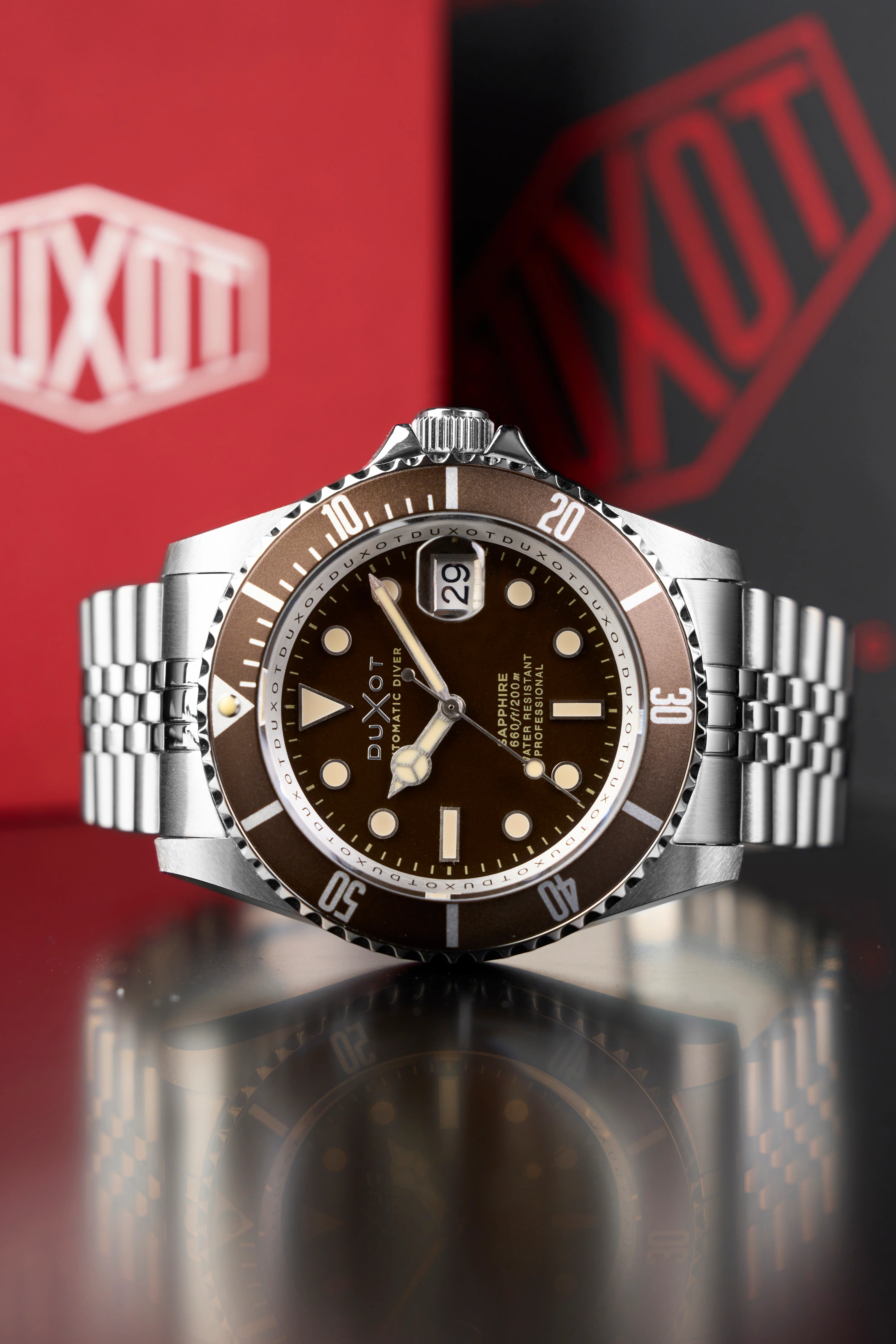 Duxot Men's 42mm Atlantica Diver Automatic Two-Tone Bracelet Watch - Image 3