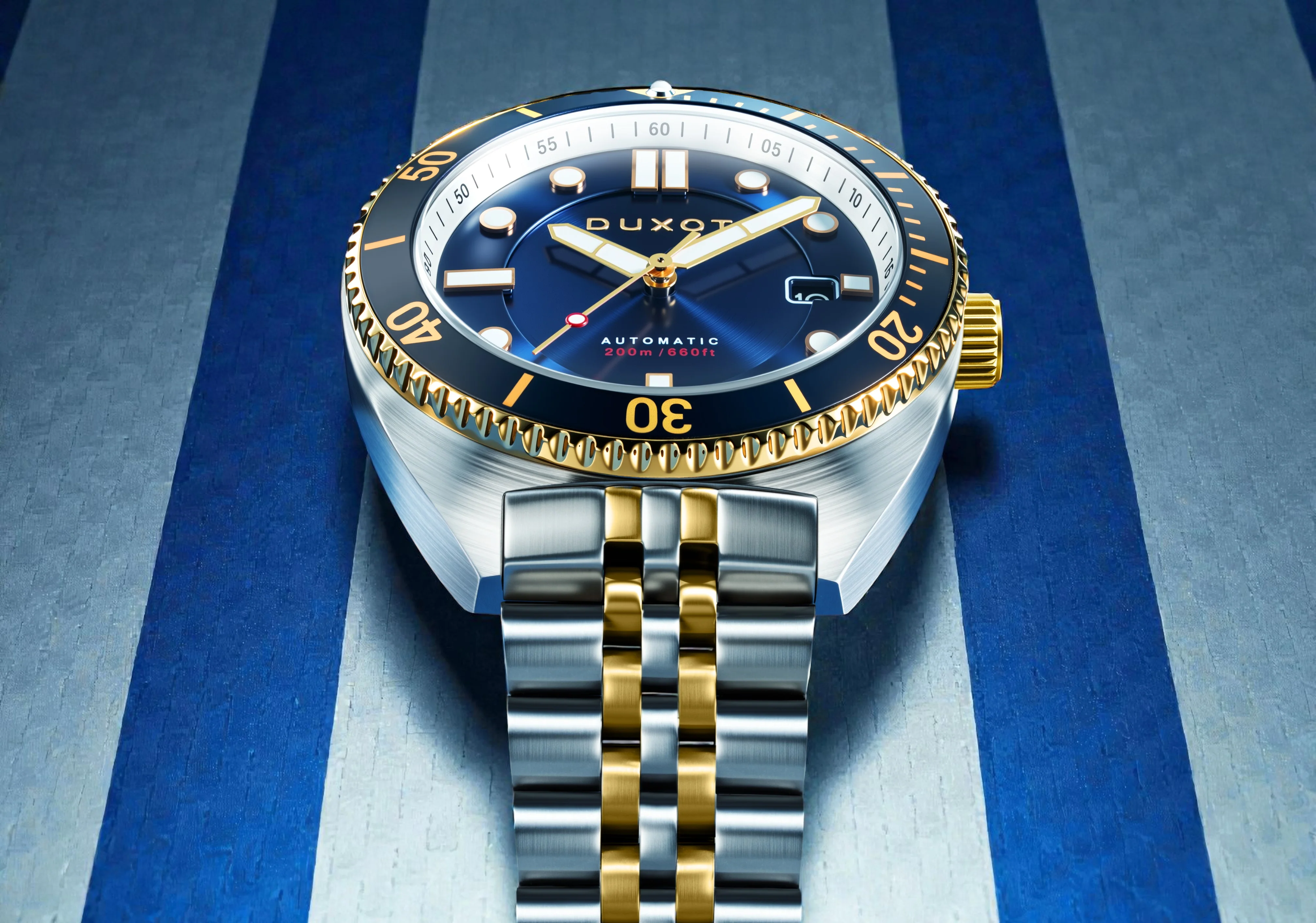 Duxot Men's 45mm Tortuga Automatic Date Stainless Bracelet Watch - Image 12