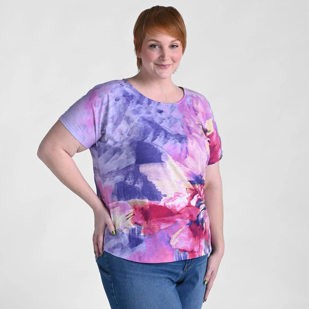 Christopher & Banks Embellished Floral Print Dolman Sleeve Tee - Image 7