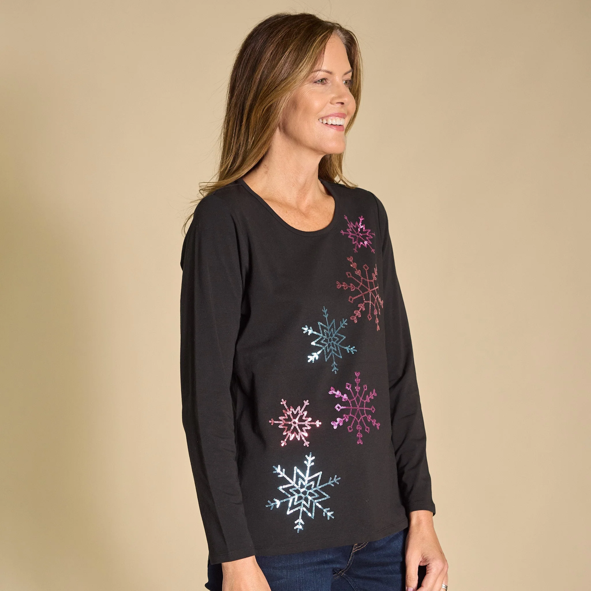 Christopher & Banks Embellished Snowflake Tee - Image 4