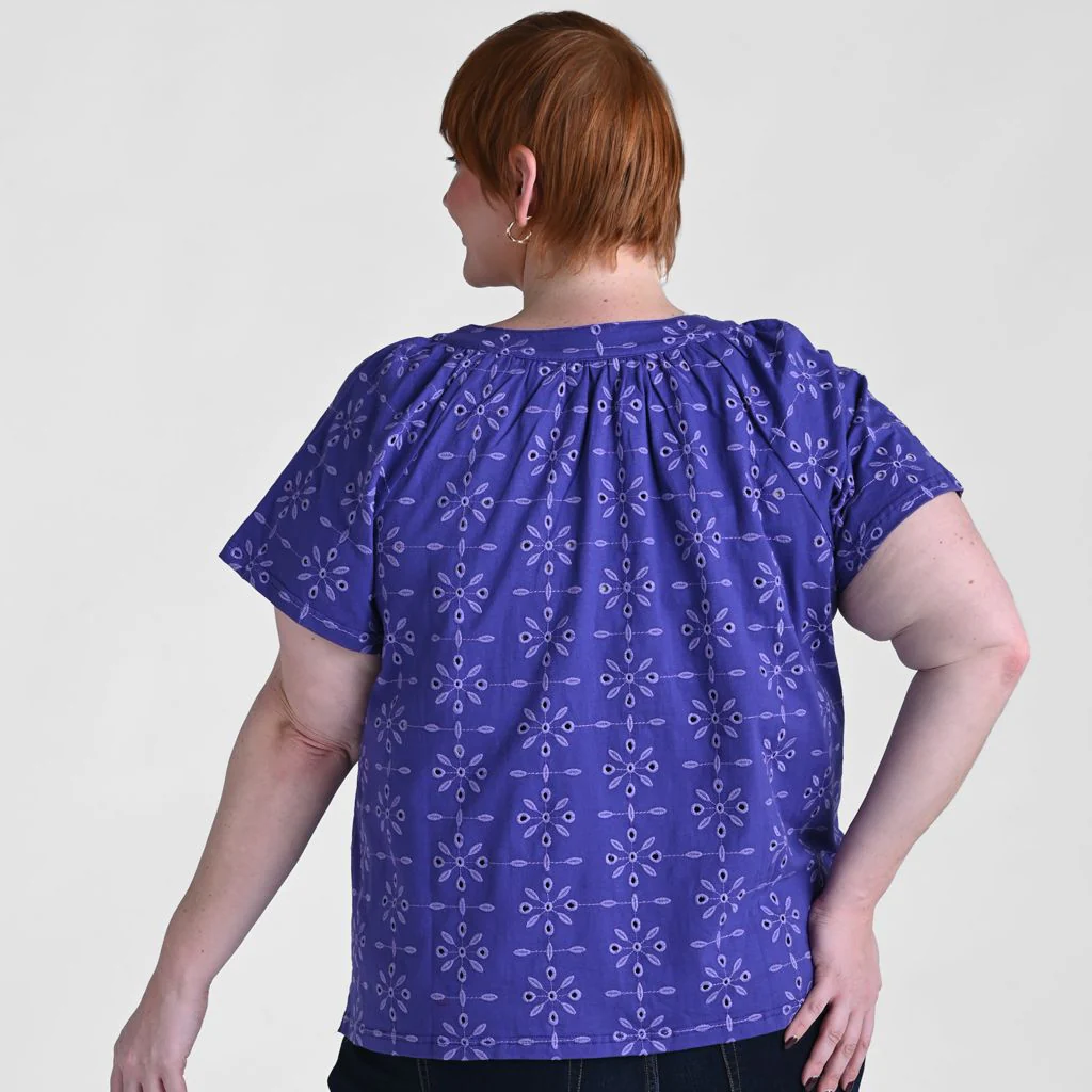 Christopher & Banks Embroidered Eyelet Notch Neck Top - Image 10