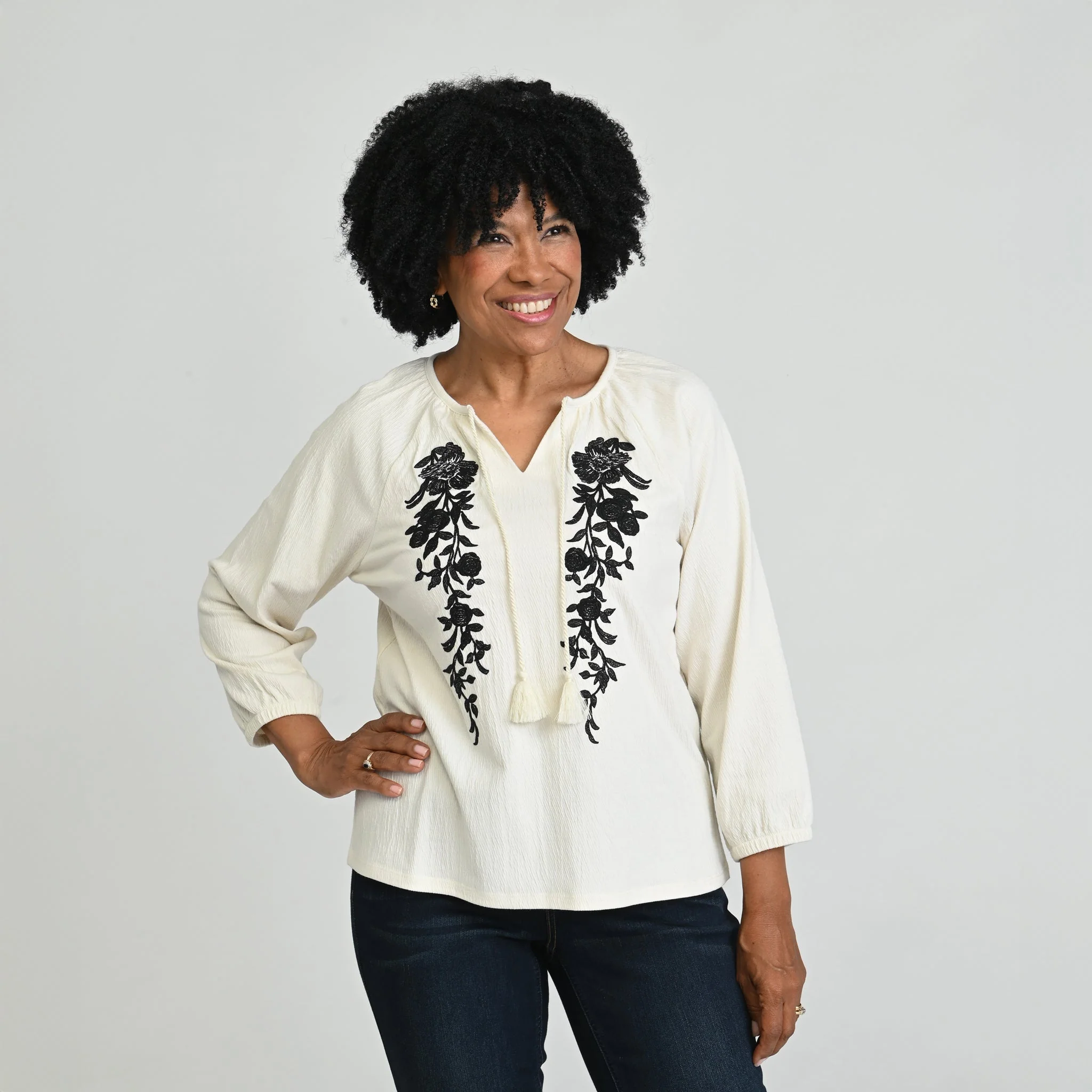 Christopher & Banks Embroidered Knit Top - Image 2