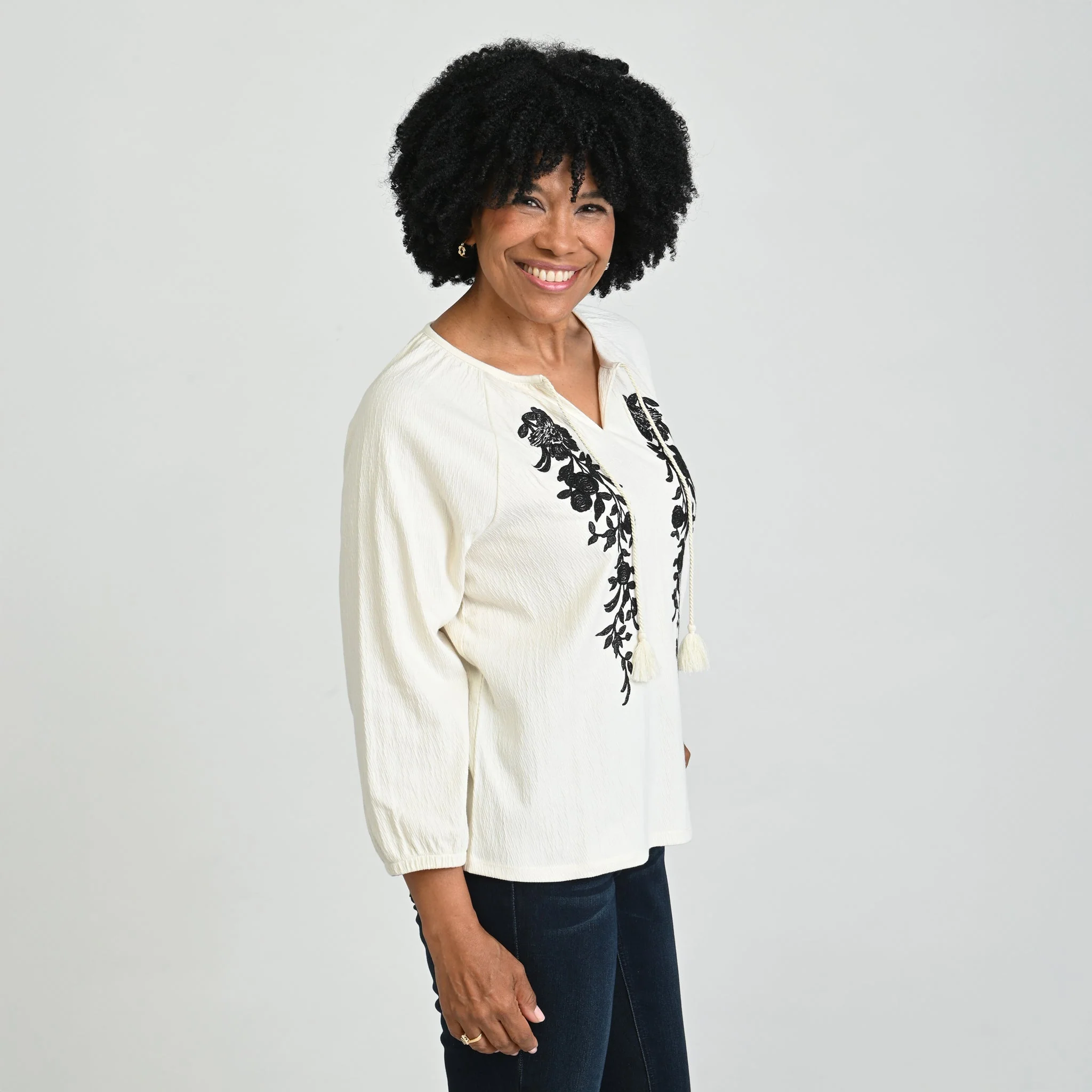 Christopher & Banks Embroidered Knit Top - Image 4