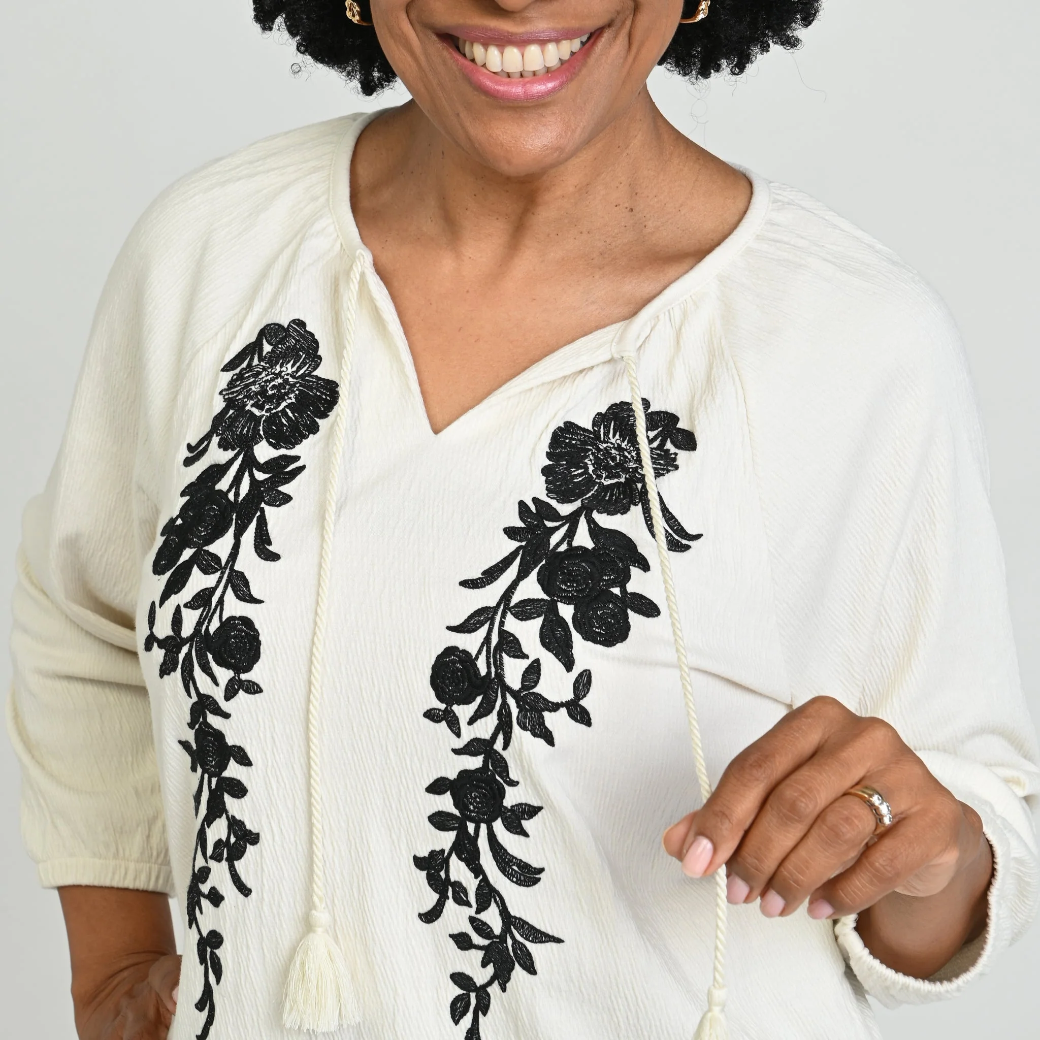 Christopher & Banks Embroidered Knit Top - Image 5