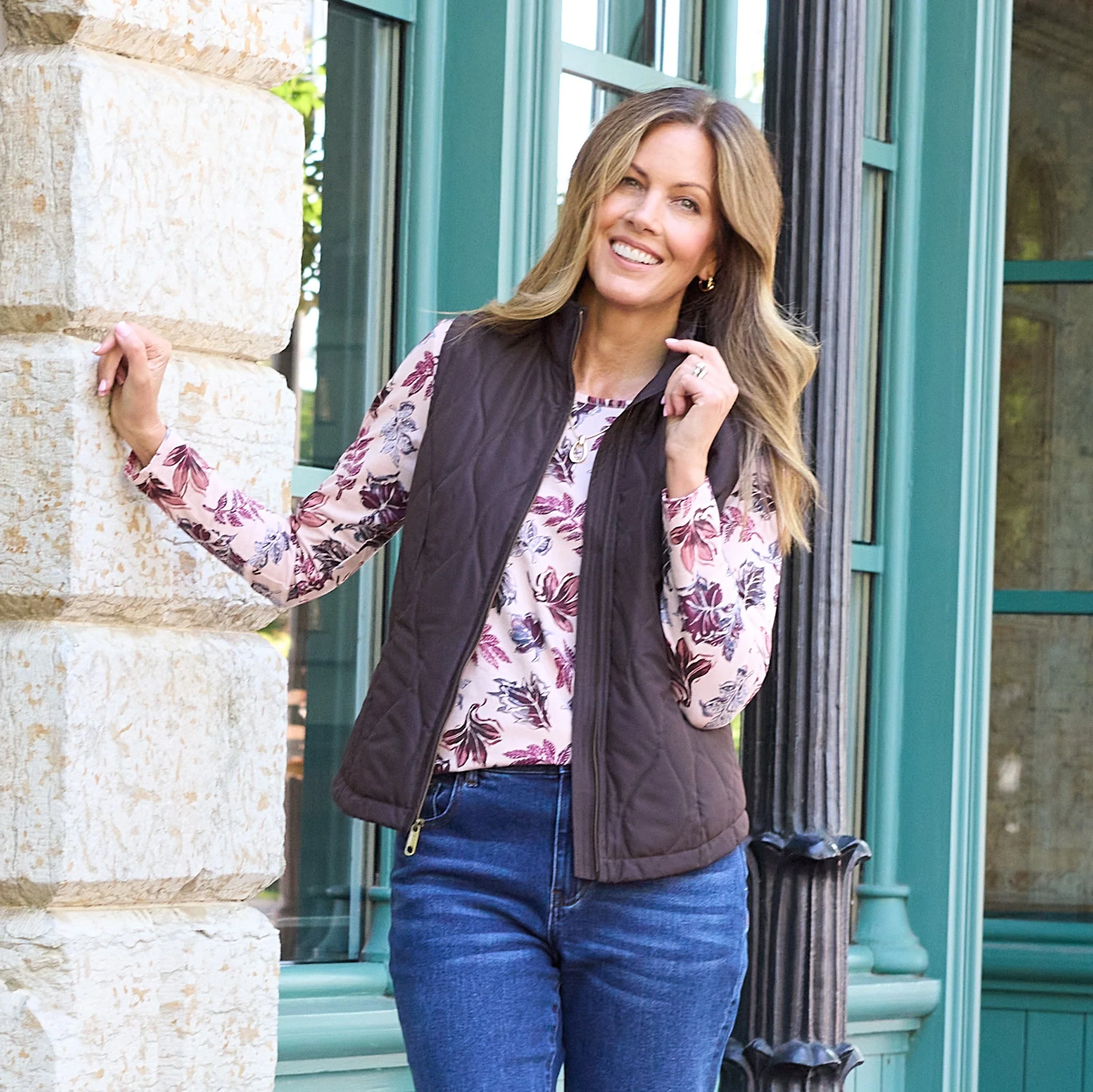 Christopher & Banks Fall Leaf Print Long Sleeve Tee - Image 2