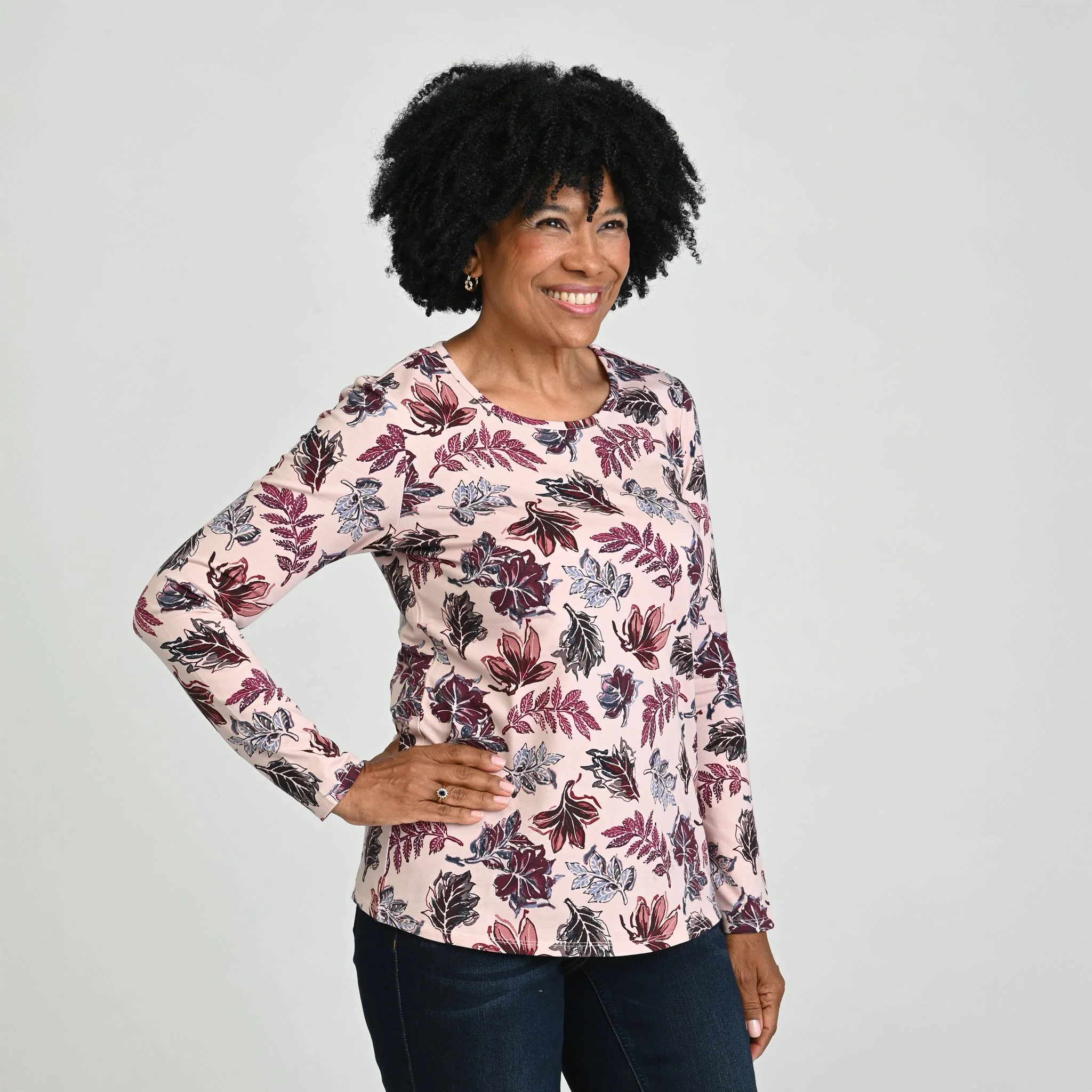 Christopher & Banks Fall Leaf Print Long Sleeve Tee - Image 3