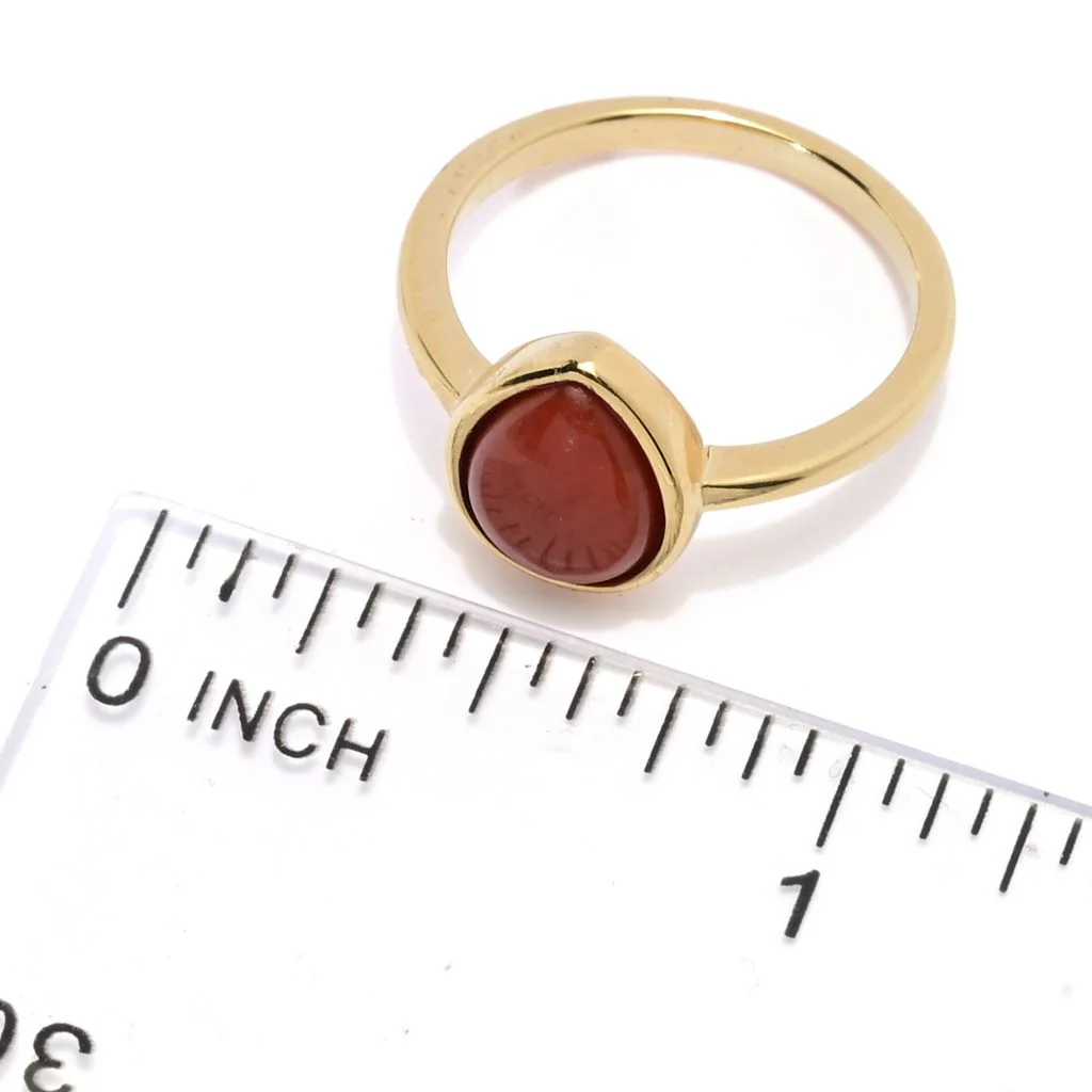 Far East Jewelry 14K Gold Plated Choice of Shape & Color Jade Stack Ring - Image 6