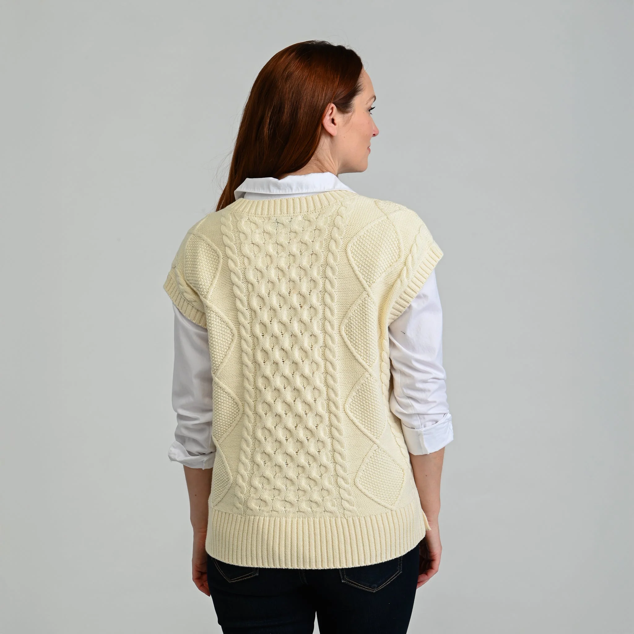 Christopher & Banks Fisherman Stitch Pullover Vest - Image 7