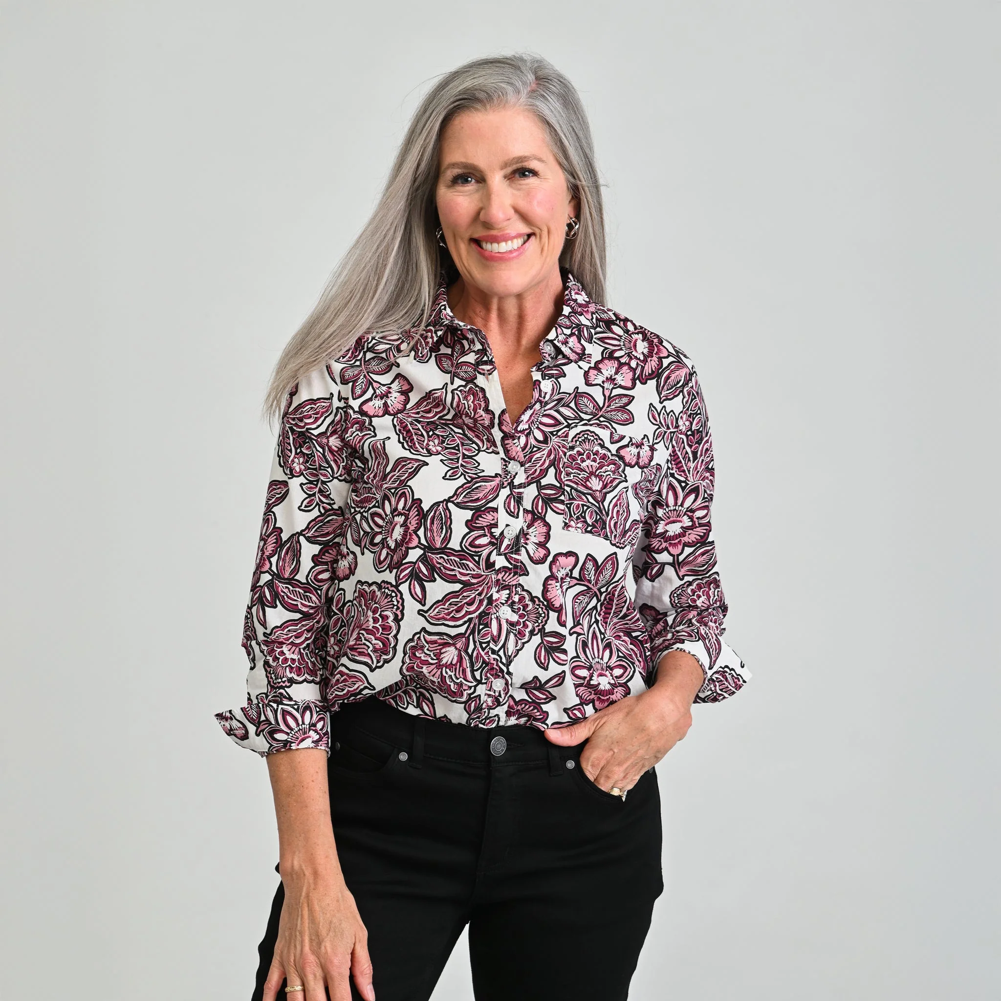 Christopher & Banks Floral Button Down Shirt - Image 2