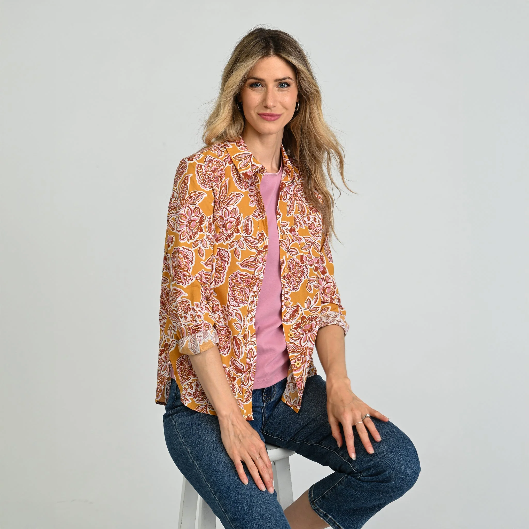 Christopher & Banks Floral Button Down Shirt - Image 4