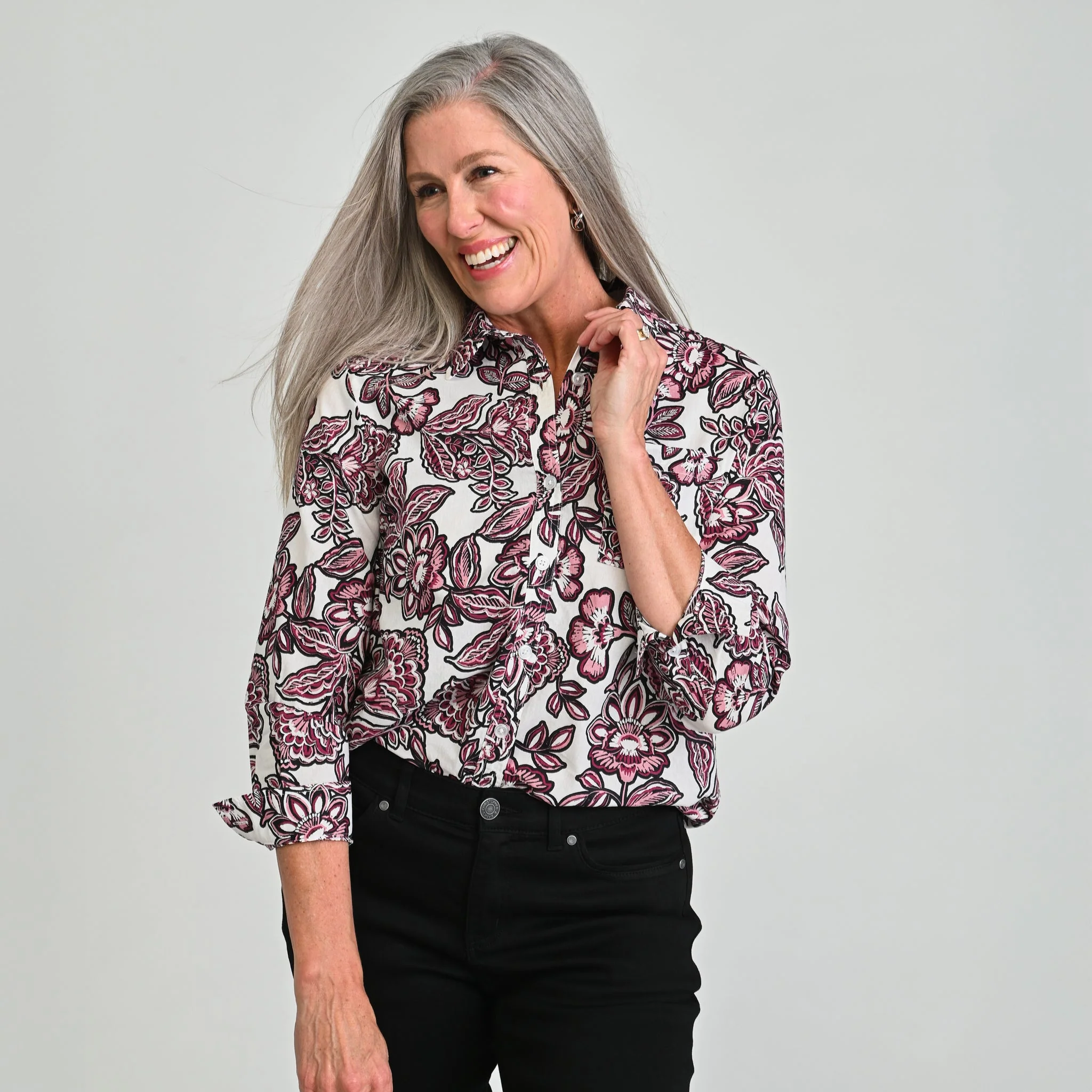 Christopher & Banks Floral Button Down Shirt - Image 7