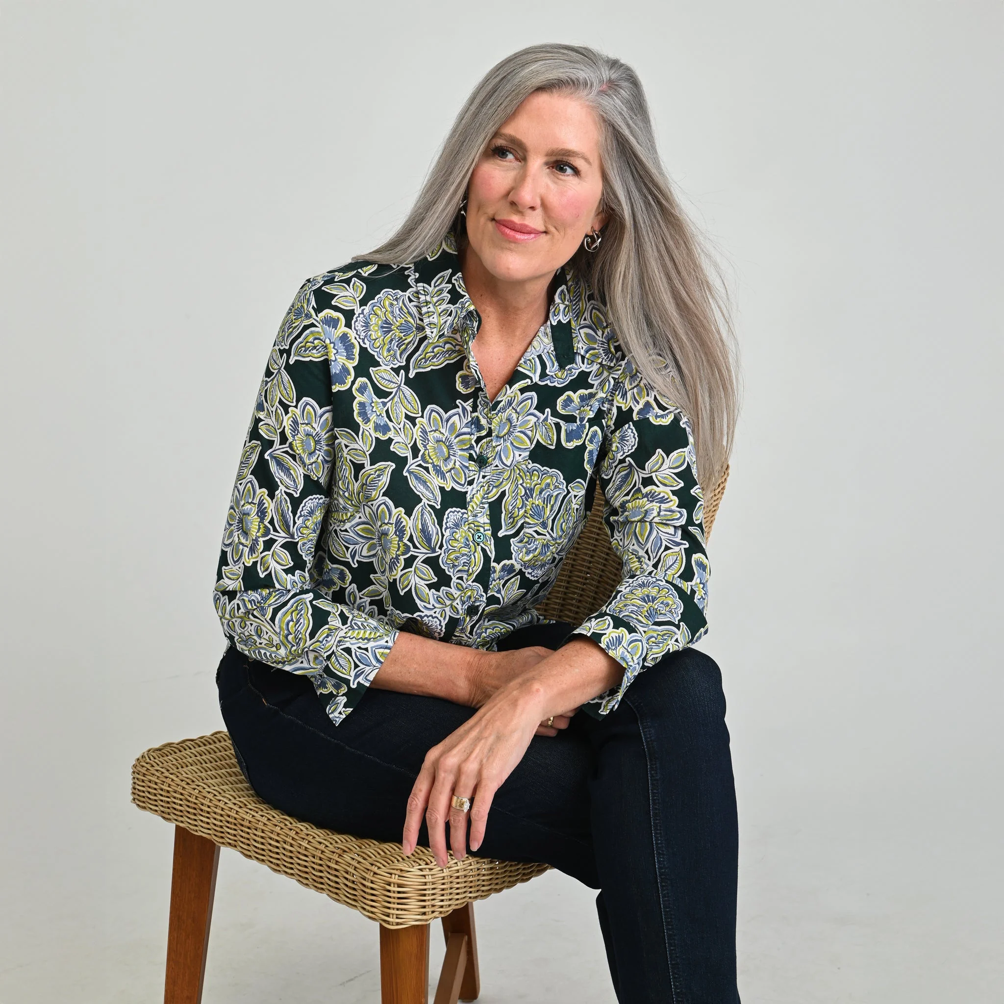 Christopher & Banks Floral Button Down Shirt - Image 8
