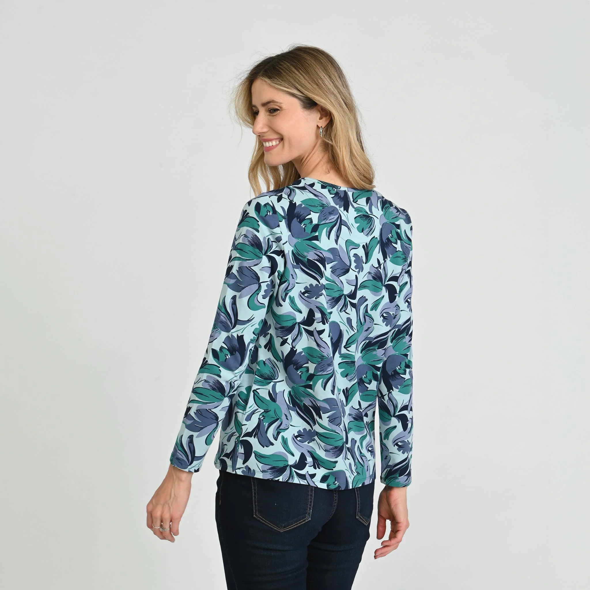 Christopher & Banks Floral Print Long Sleeve Tee - Image 2