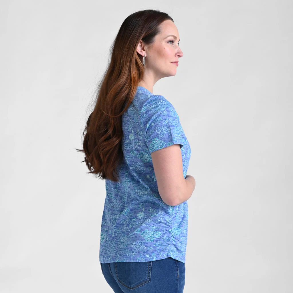 Christopher & Banks Floral Print Side Cinched Short Sleeve Tee - Image 3