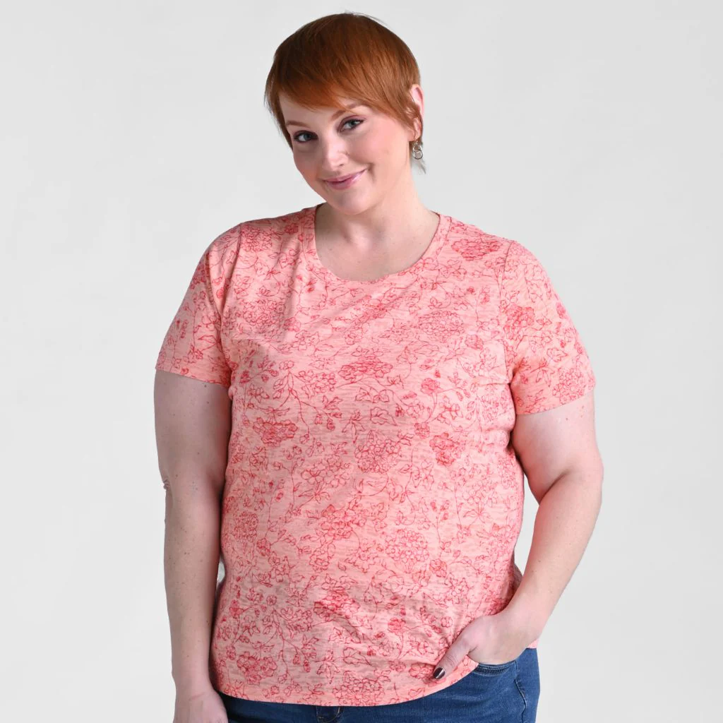 Christopher & Banks Floral Print Side Cinched Short Sleeve Tee - Image 6