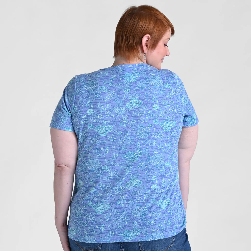 Christopher & Banks Floral Print Side Cinched Short Sleeve Tee - Image 7