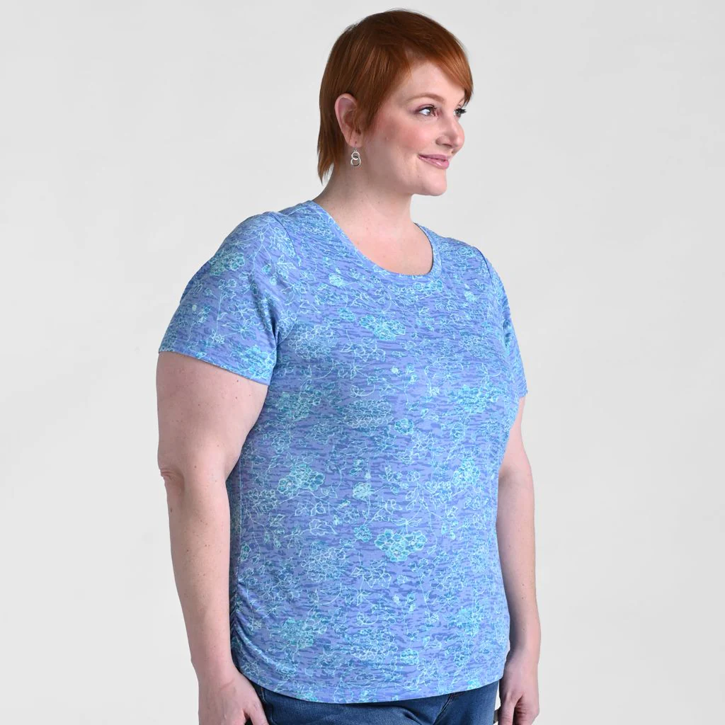 Christopher & Banks Floral Print Side Cinched Short Sleeve Tee - Image 8