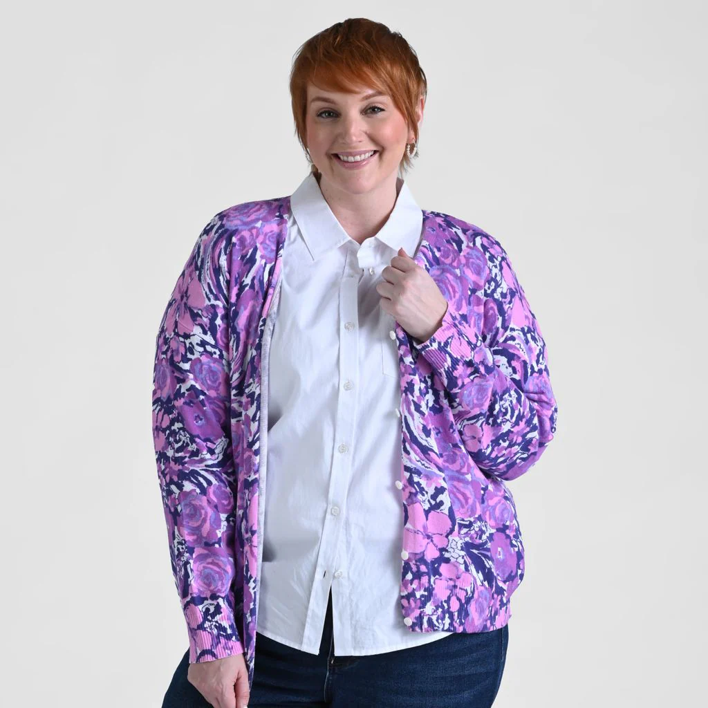 Christopher & Banks Floral Print V Neck Cardigan - Image 4