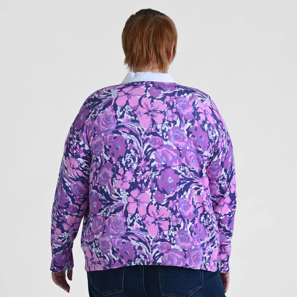 Christopher & Banks Floral Print V Neck Cardigan - Image 5