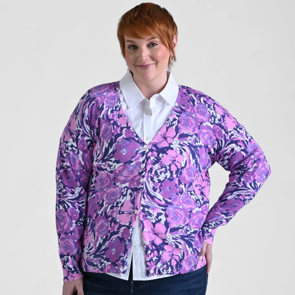 Christopher & Banks Floral Print V Neck Cardigan - Image 6