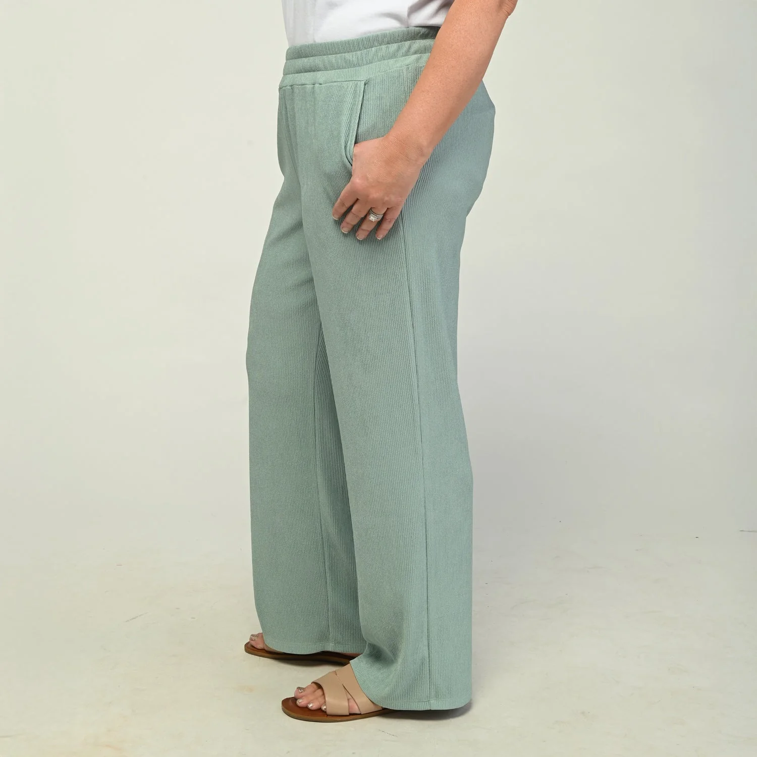 Christopher & Banks Flowy Pull On Ribbed Knit Pant - Image 10